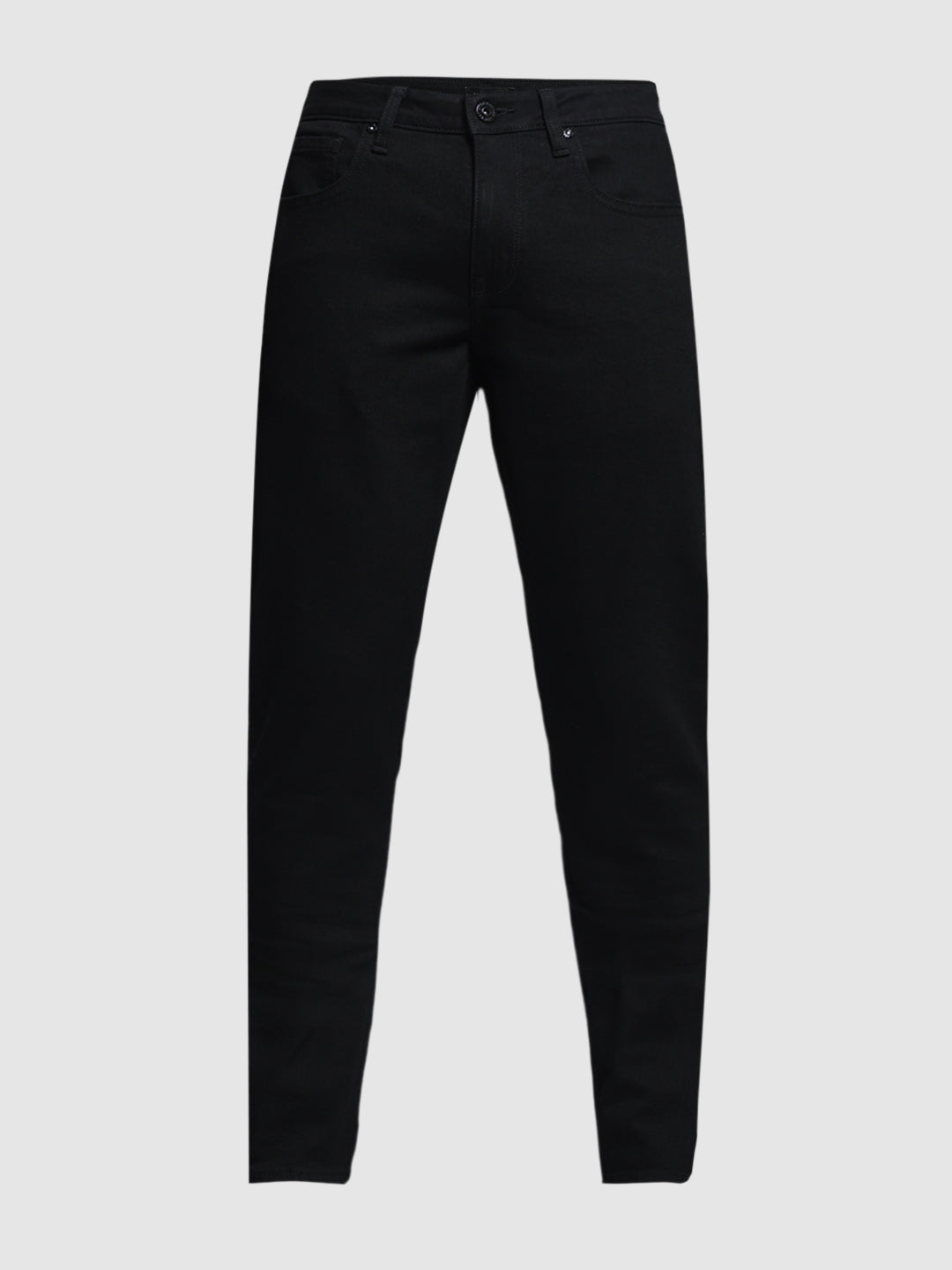 Men's Black Slim Fit Low Rise Solid Denim Jeans
