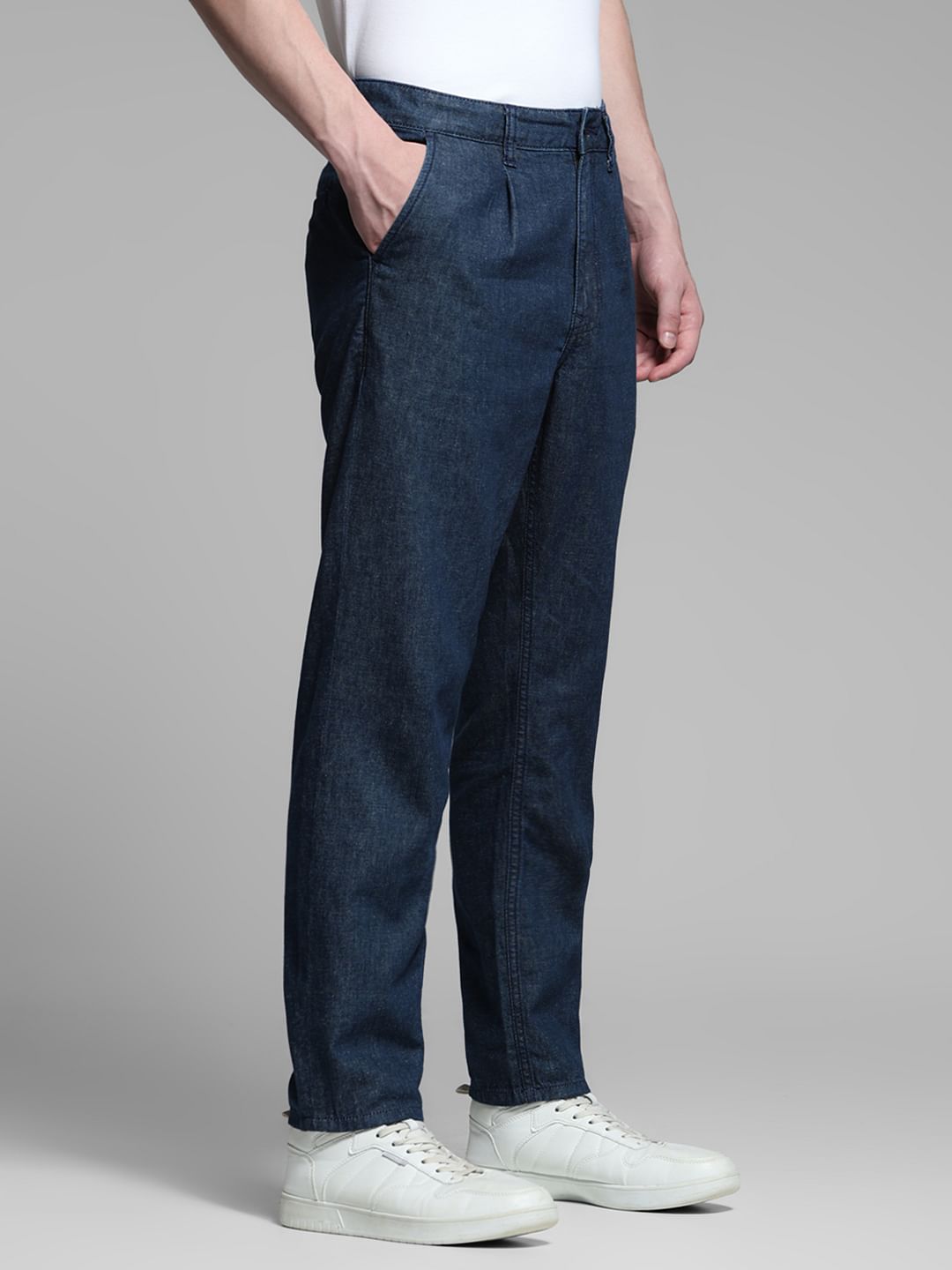 Dark Blue Low Rise Regular Fit Jeans