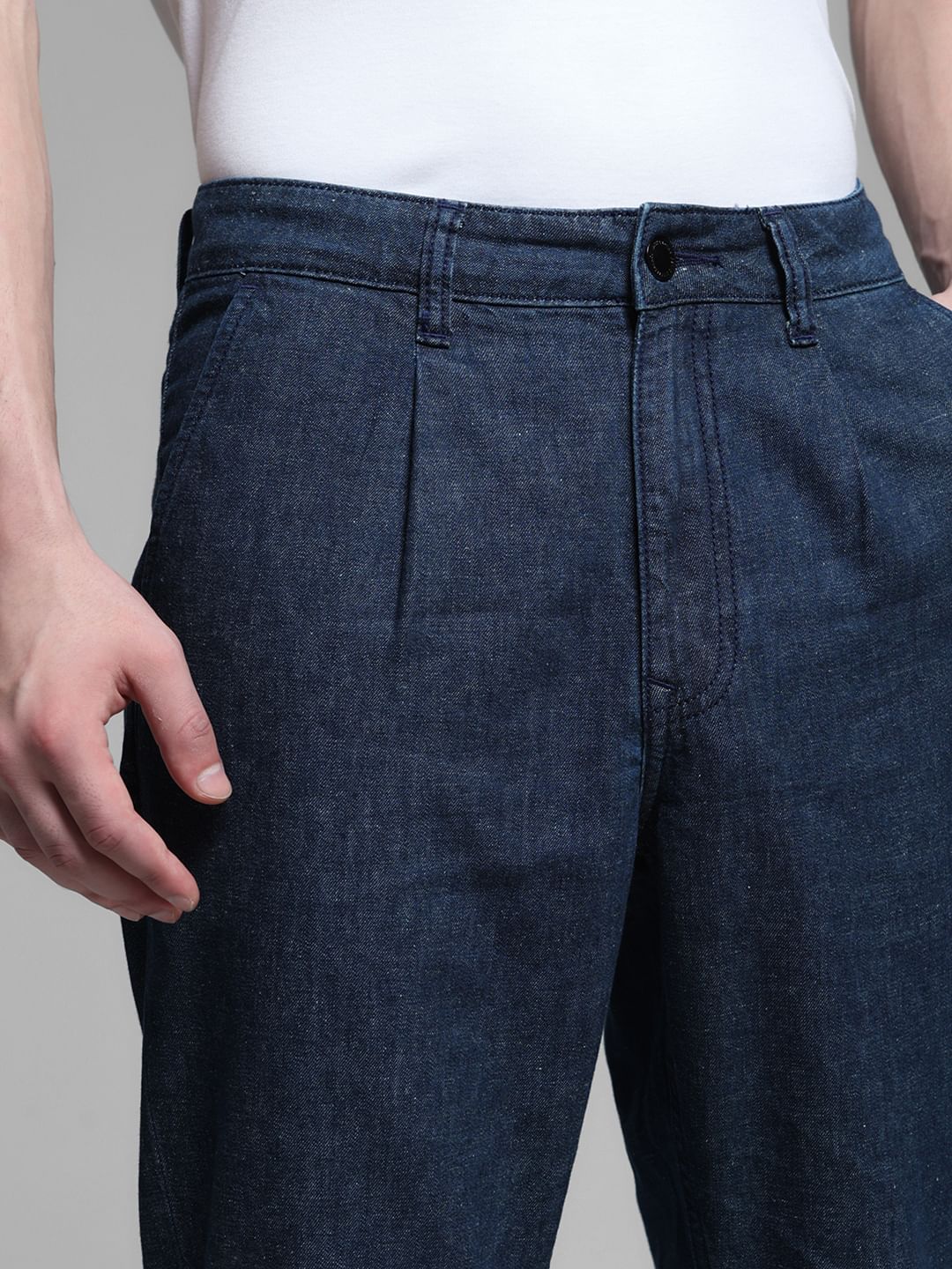 Dark Blue Low Rise Regular Fit Jeans