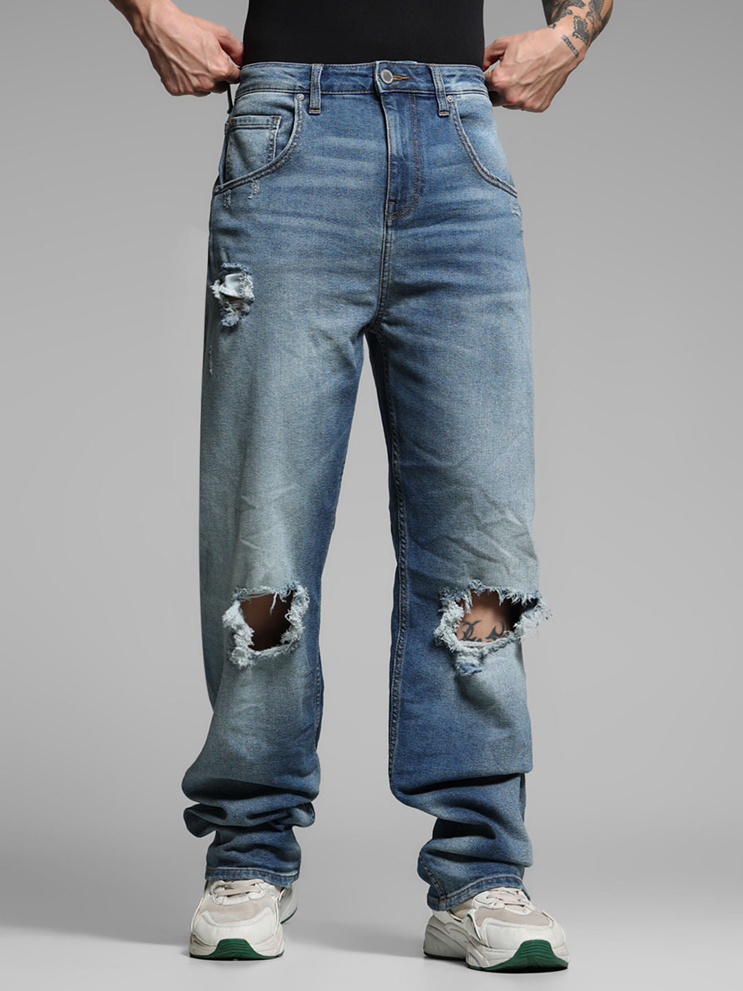 Blue High Rise Dario Loose Fit Jeans