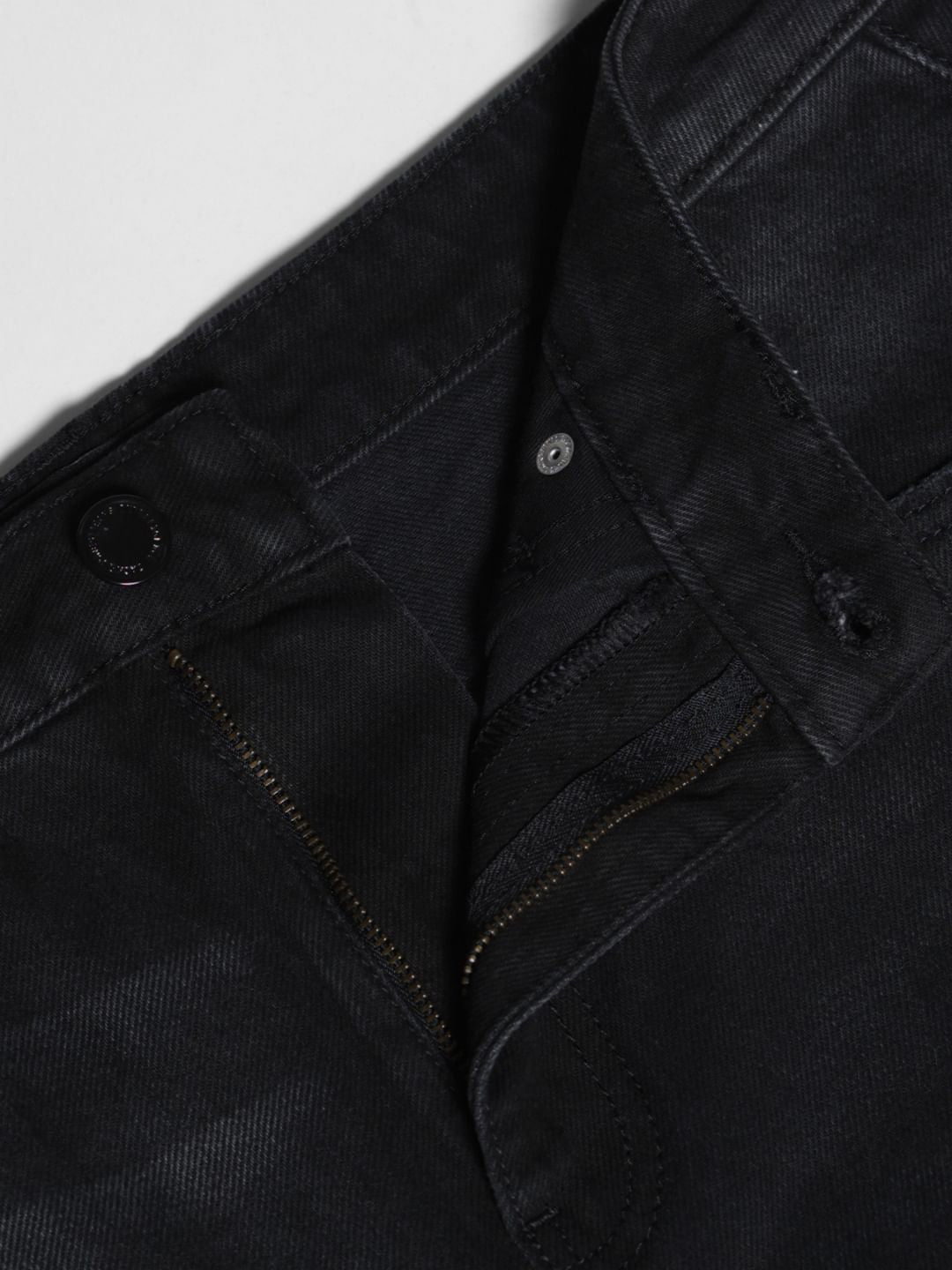 Black High Rise Distressed Dario Loose Fit Jeans