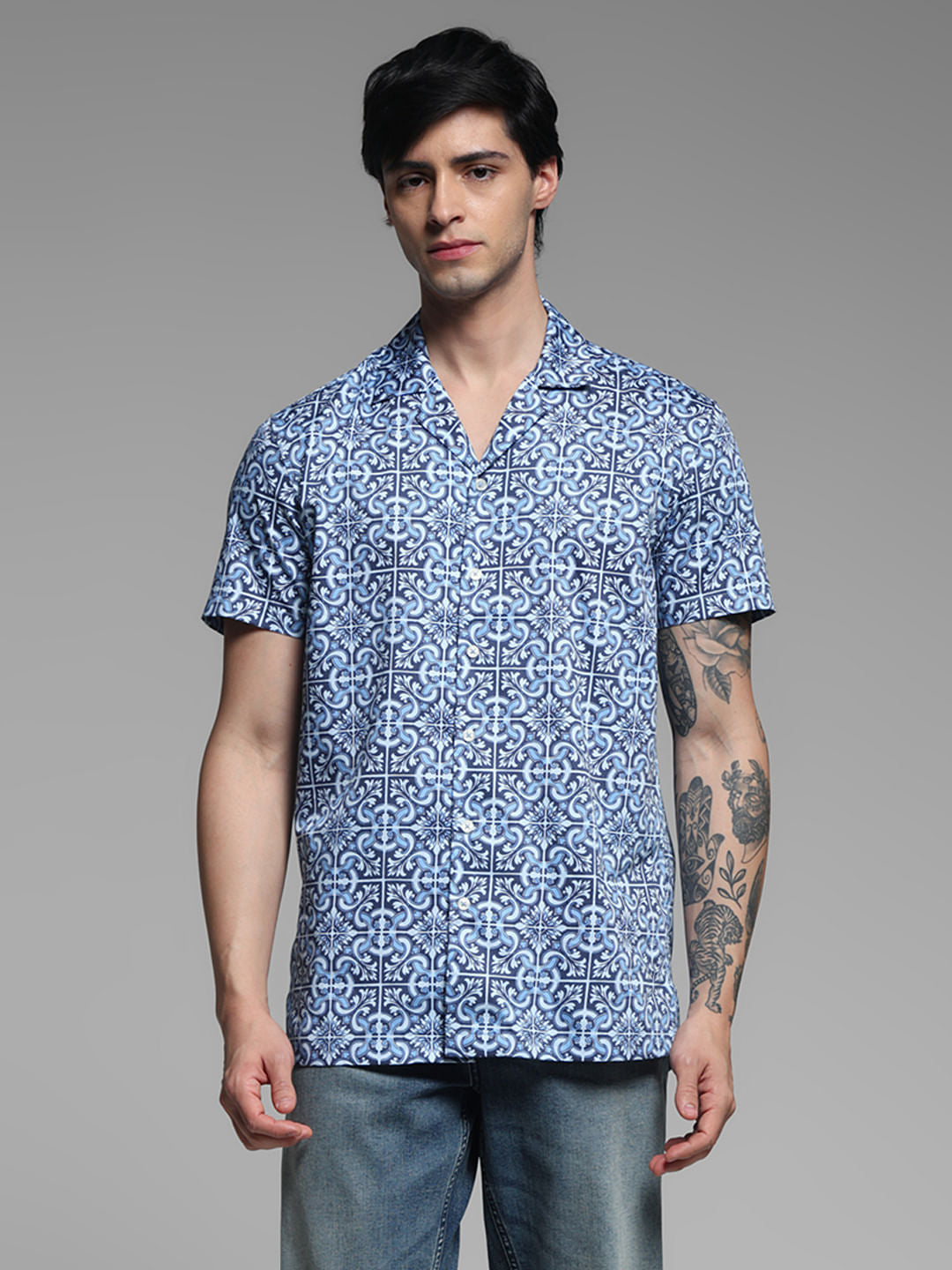 BLUE PRINTED SHIRT