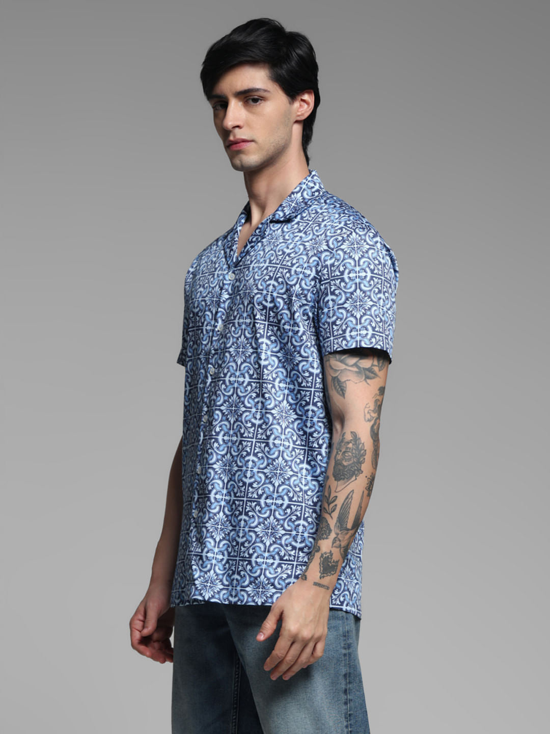 BLUE PRINTED SHIRT