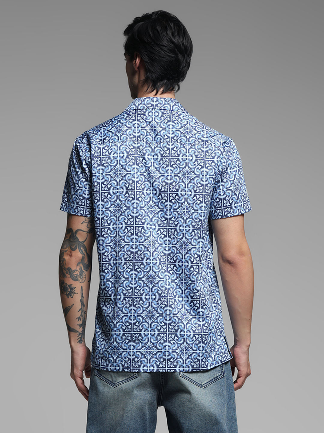 BLUE PRINTED SHIRT