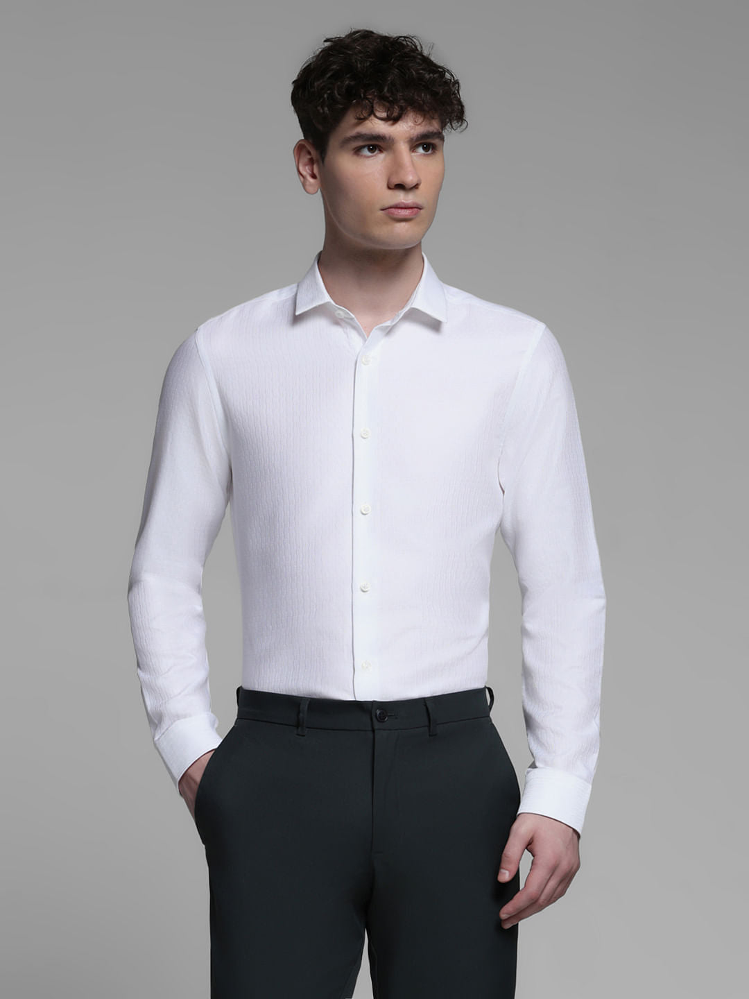 WHITE FULL SLEEVES SHIRT