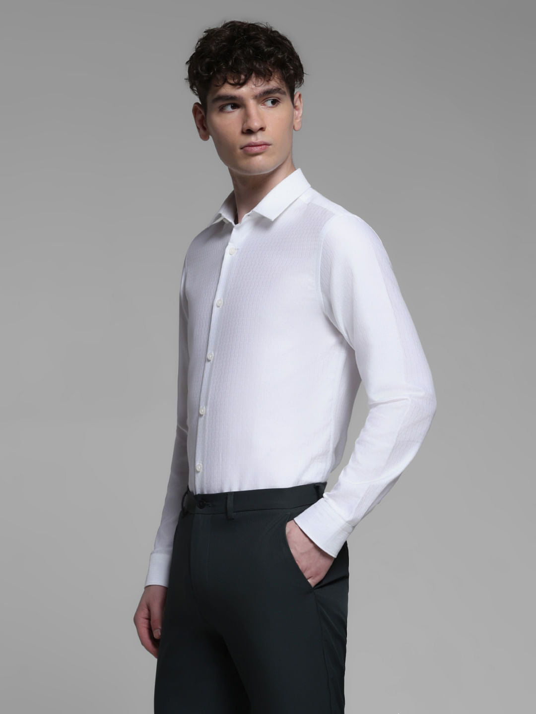 WHITE FULL SLEEVES SHIRT