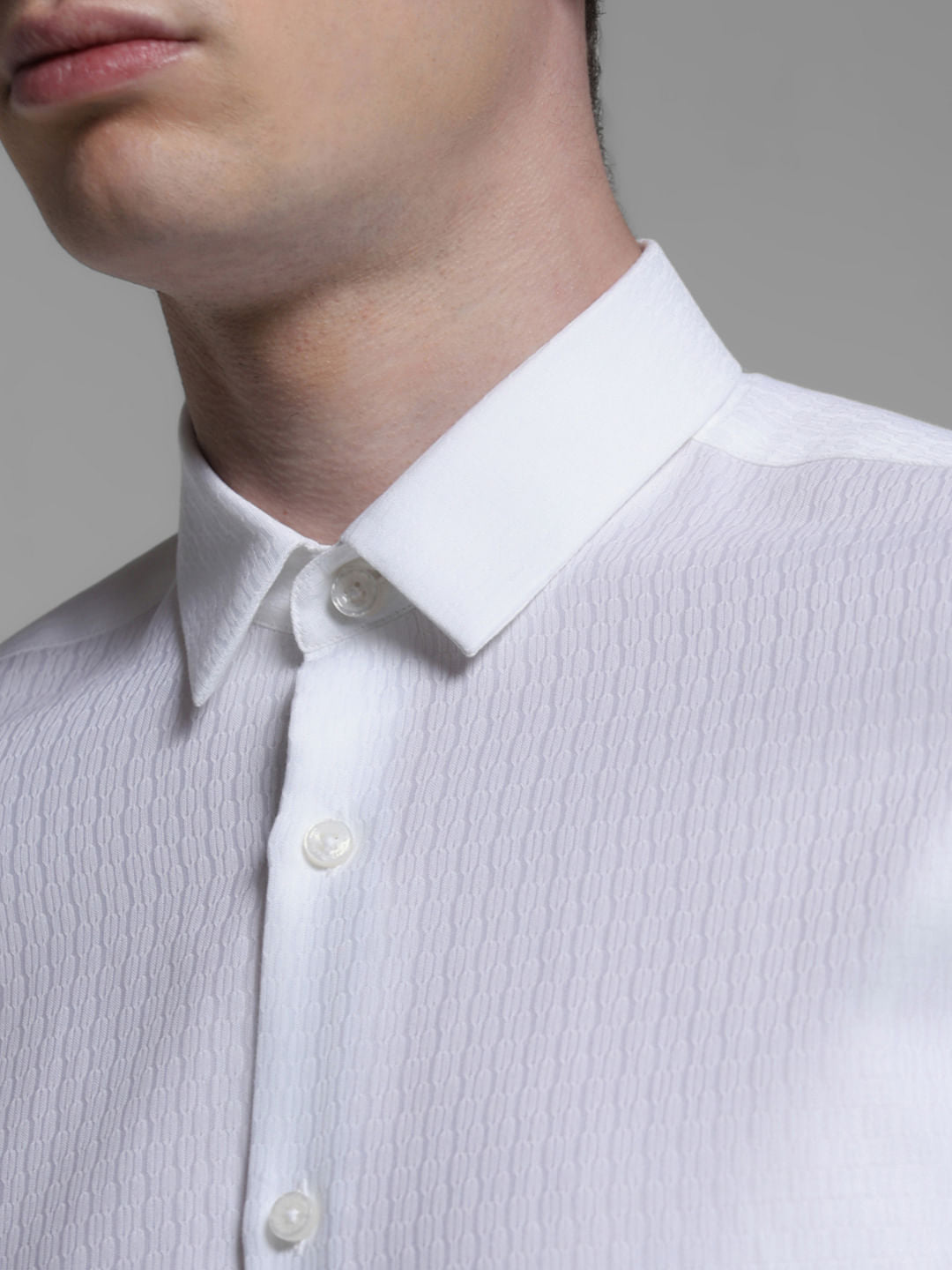 WHITE FULL SLEEVES SHIRT