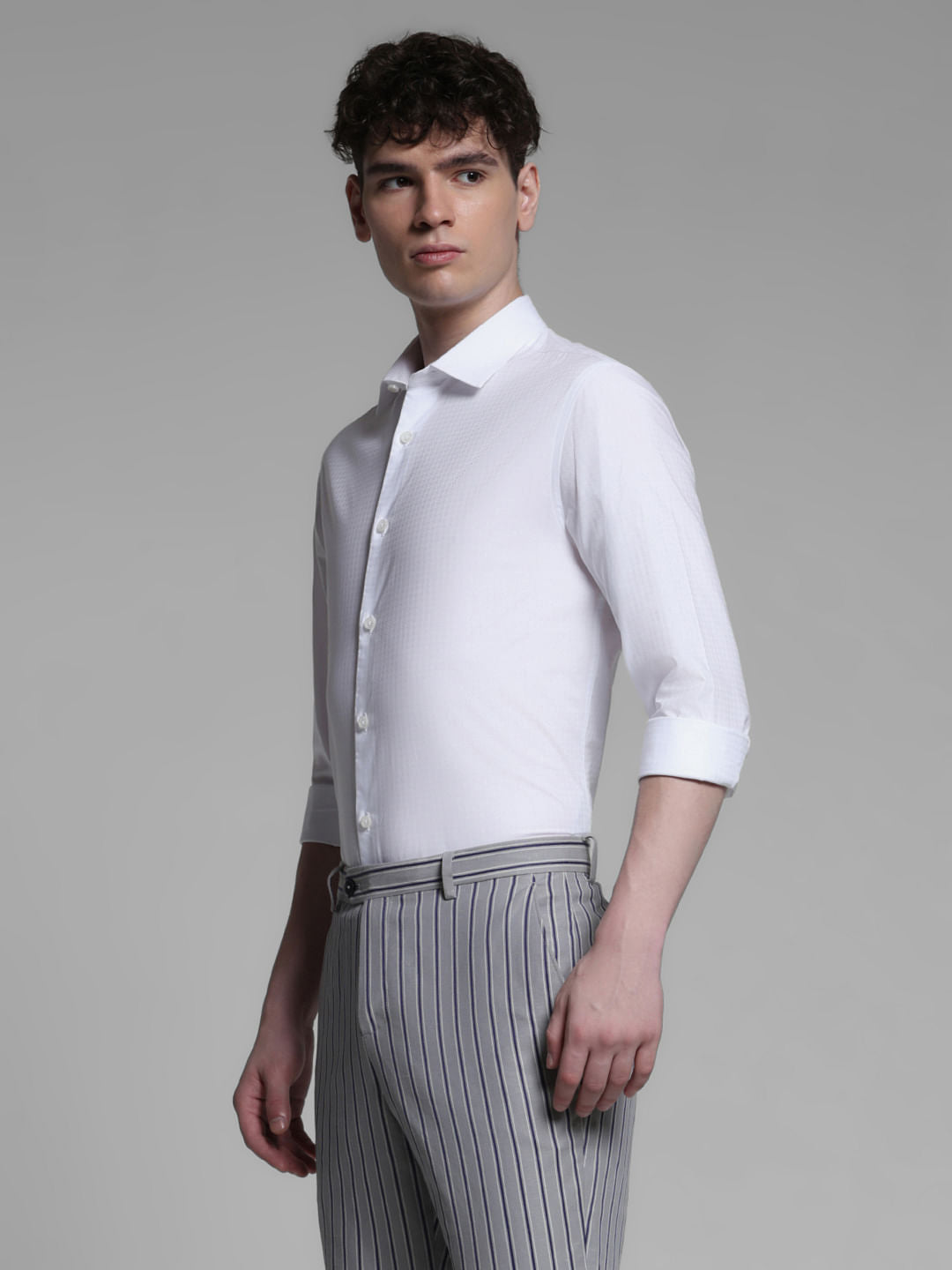 BLUE COTTON FULL SLEEVES SHIRT