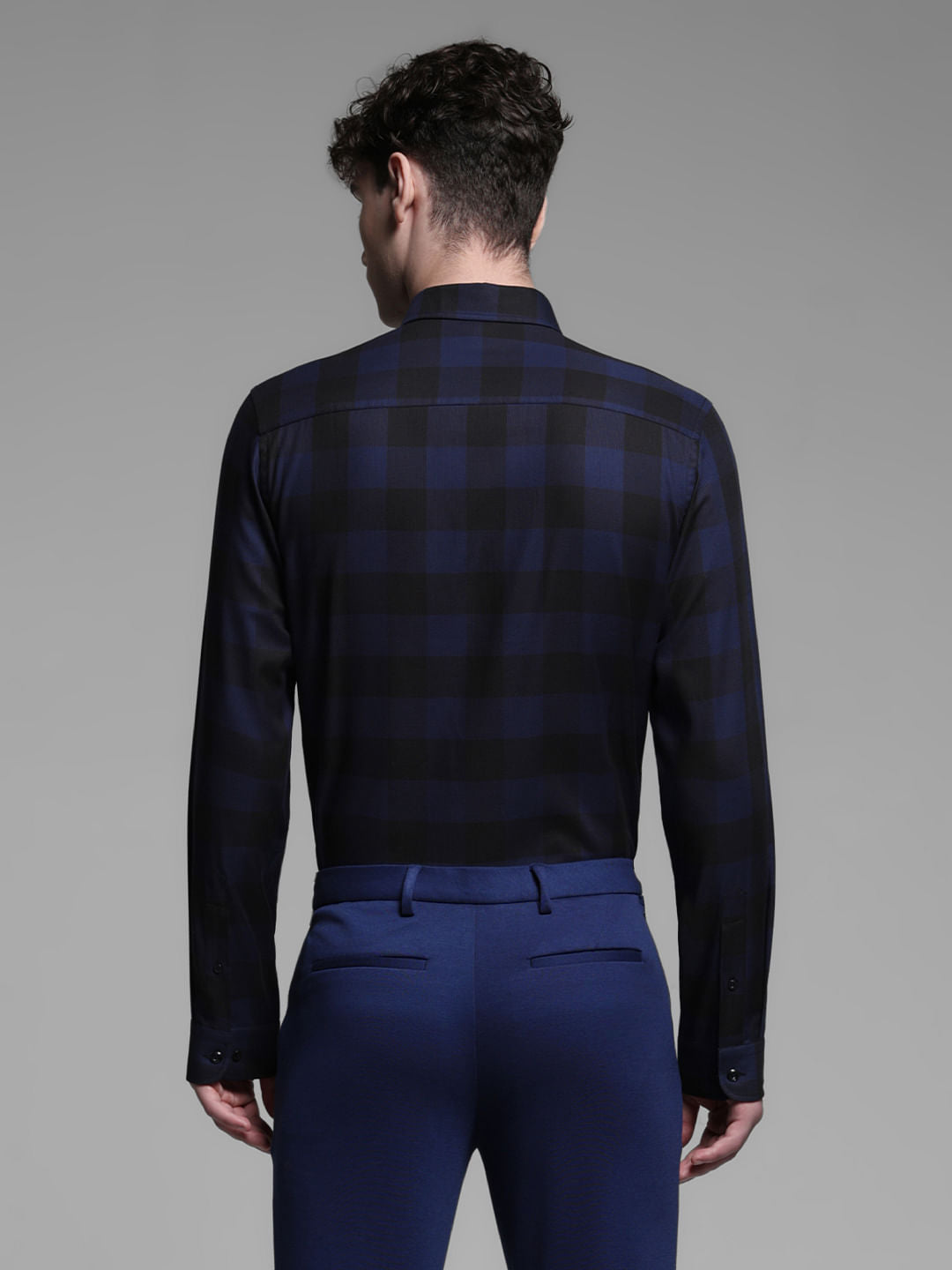 BLUE CHECK PRINT SHIRT