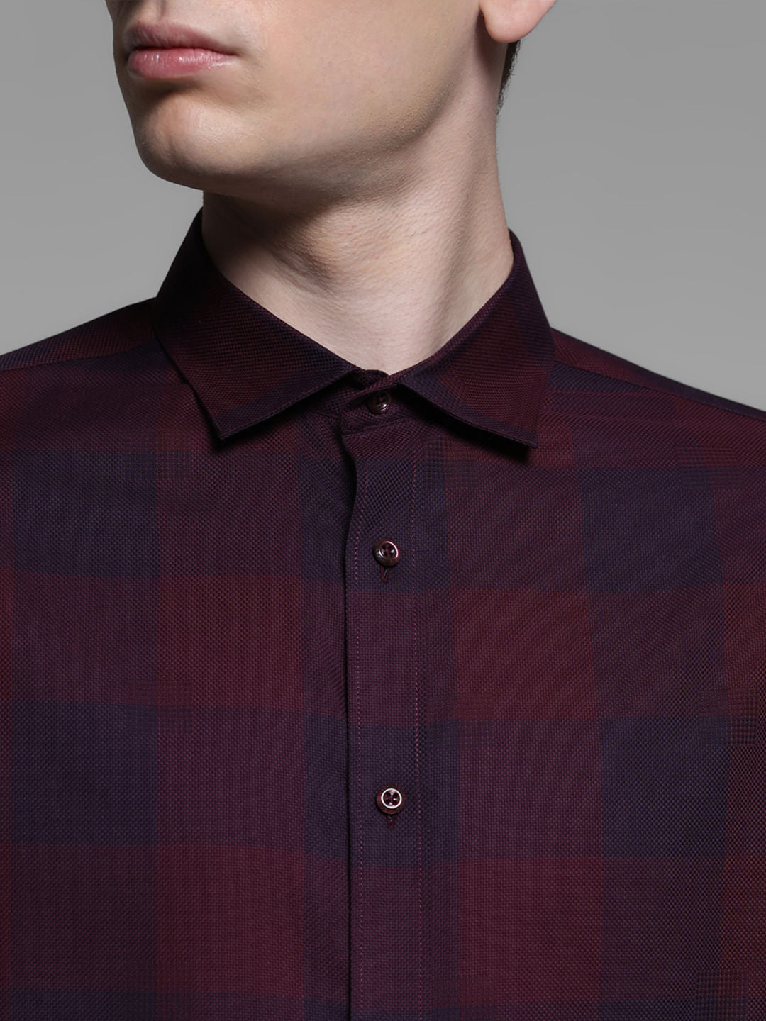 RED CHECK PRINT SHIRT