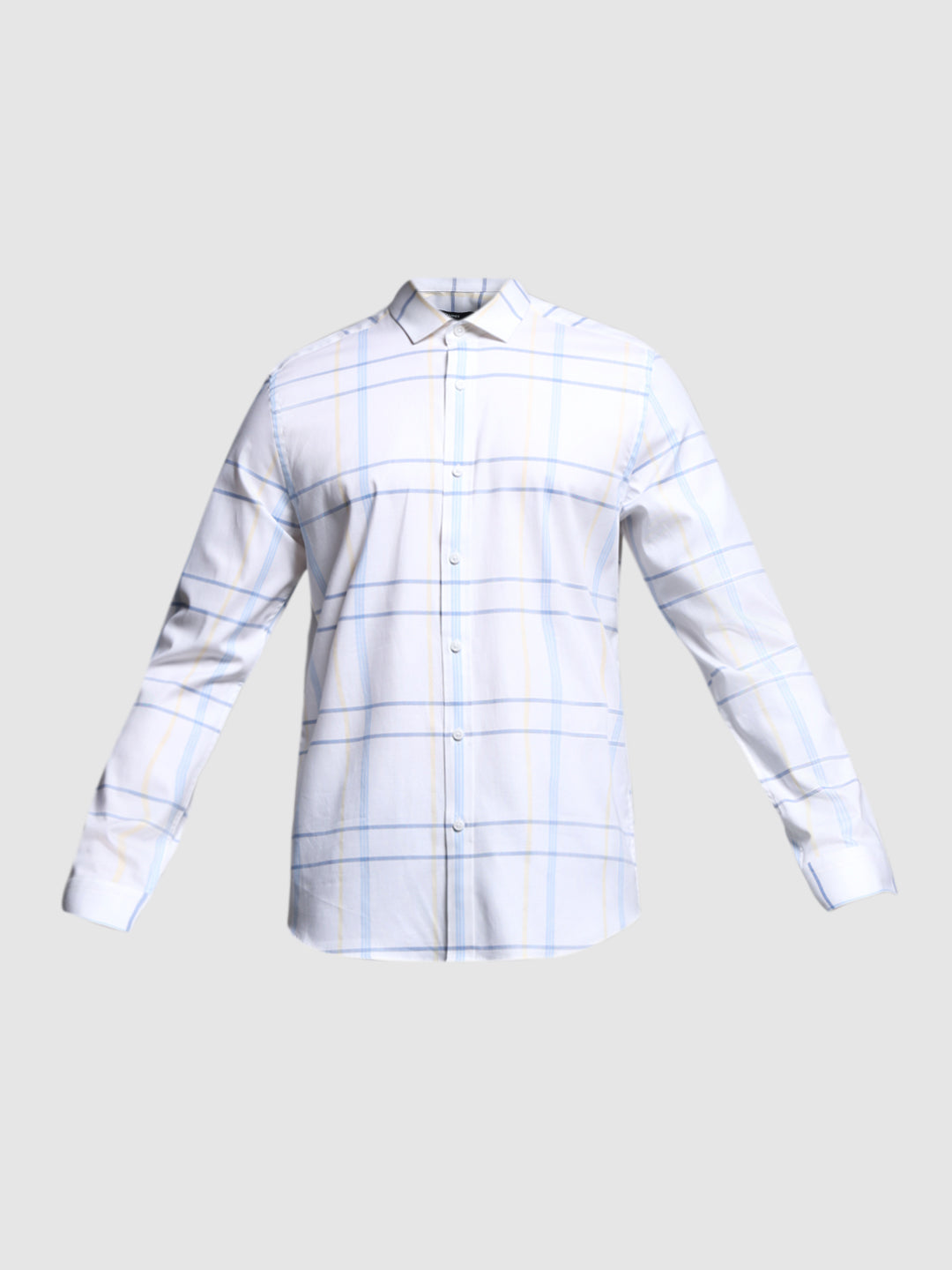 White Check Print Slim Fit Shirt