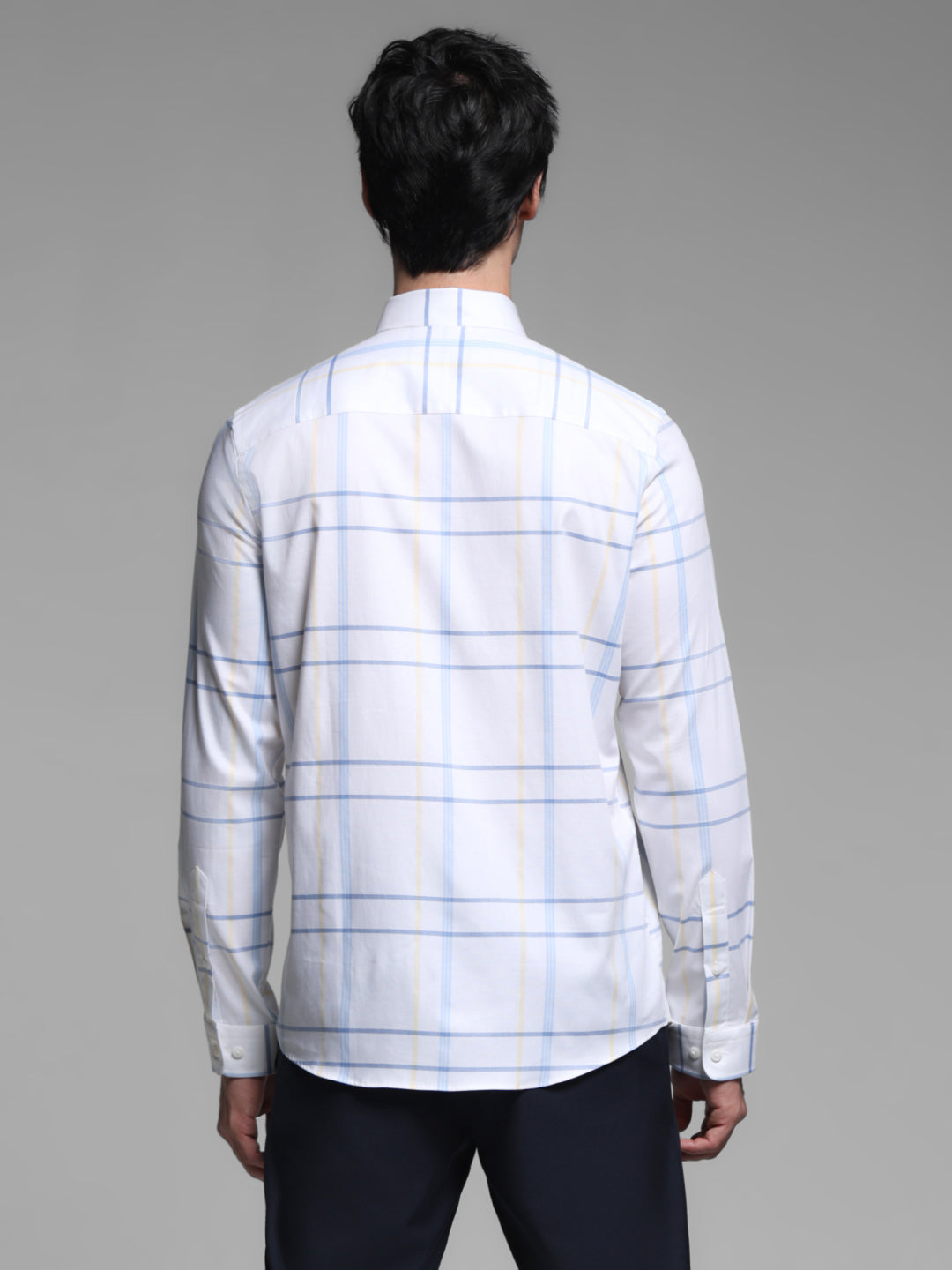 White Check Print Slim Fit Shirt