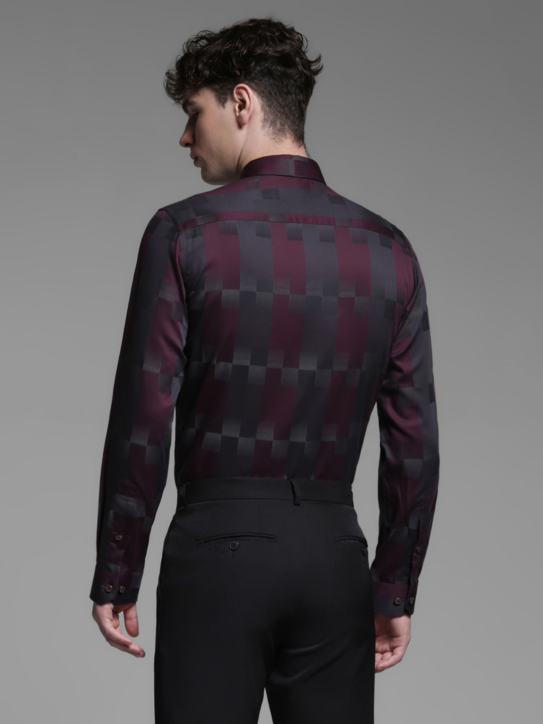 RED CHECK JACQUARD SHIRT