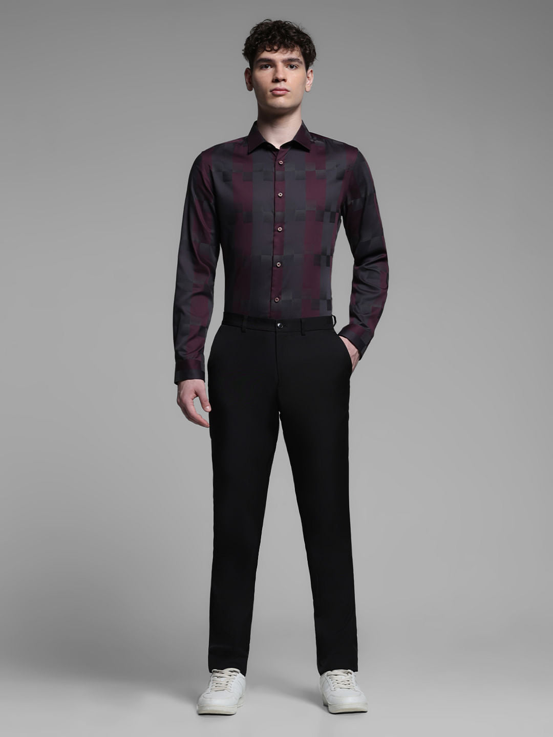 RED CHECK JACQUARD SHIRT