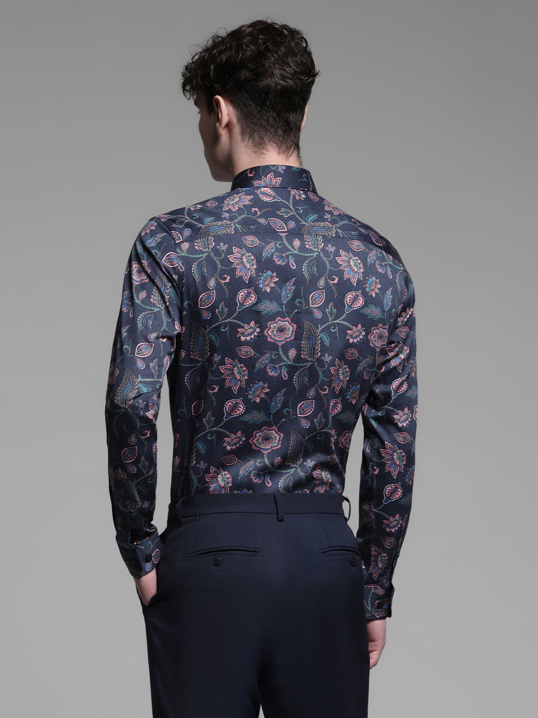BLUE FLORAL COTTON SHIRT