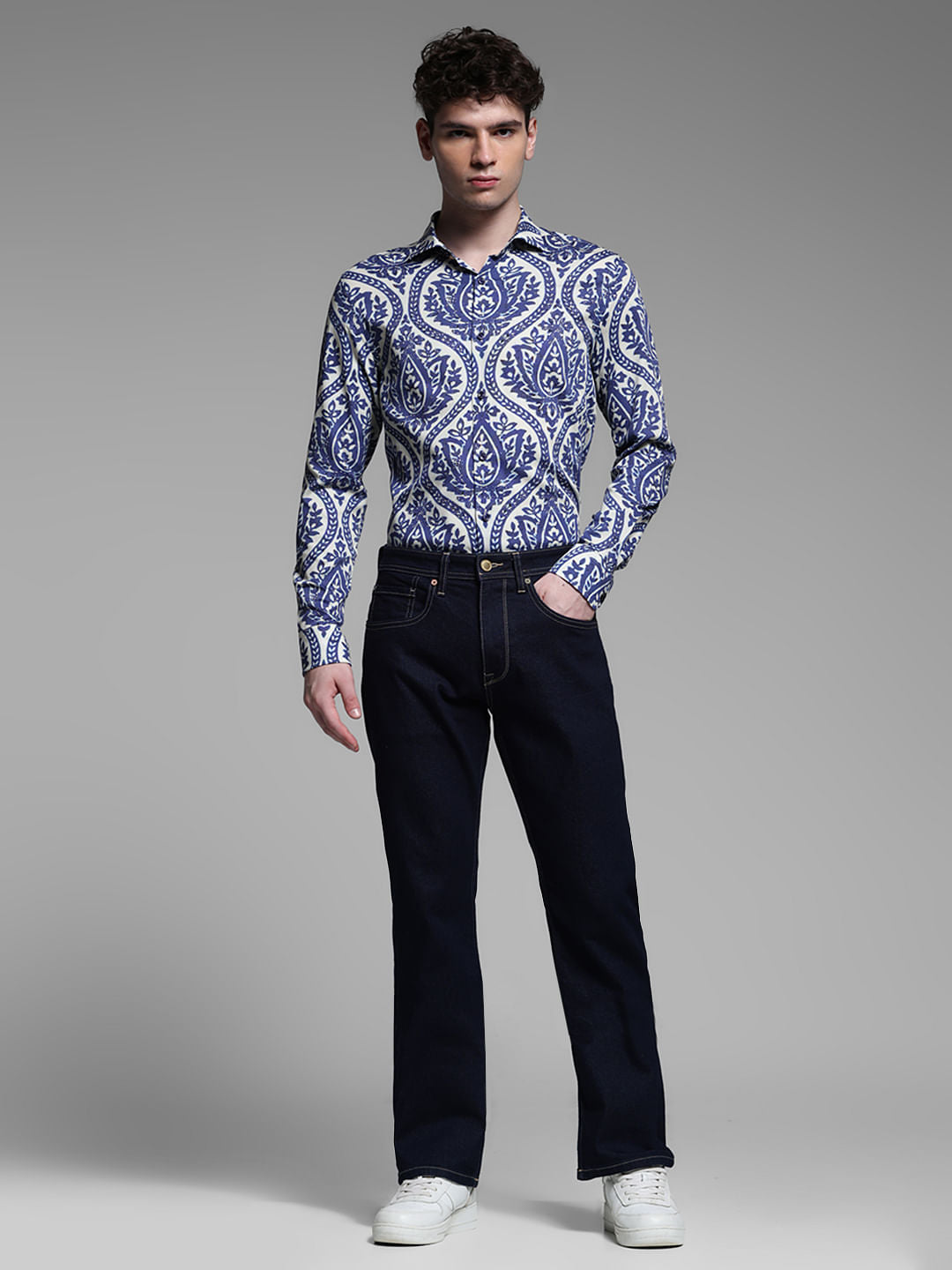 BLUE FLORAL PRINT SHIRT