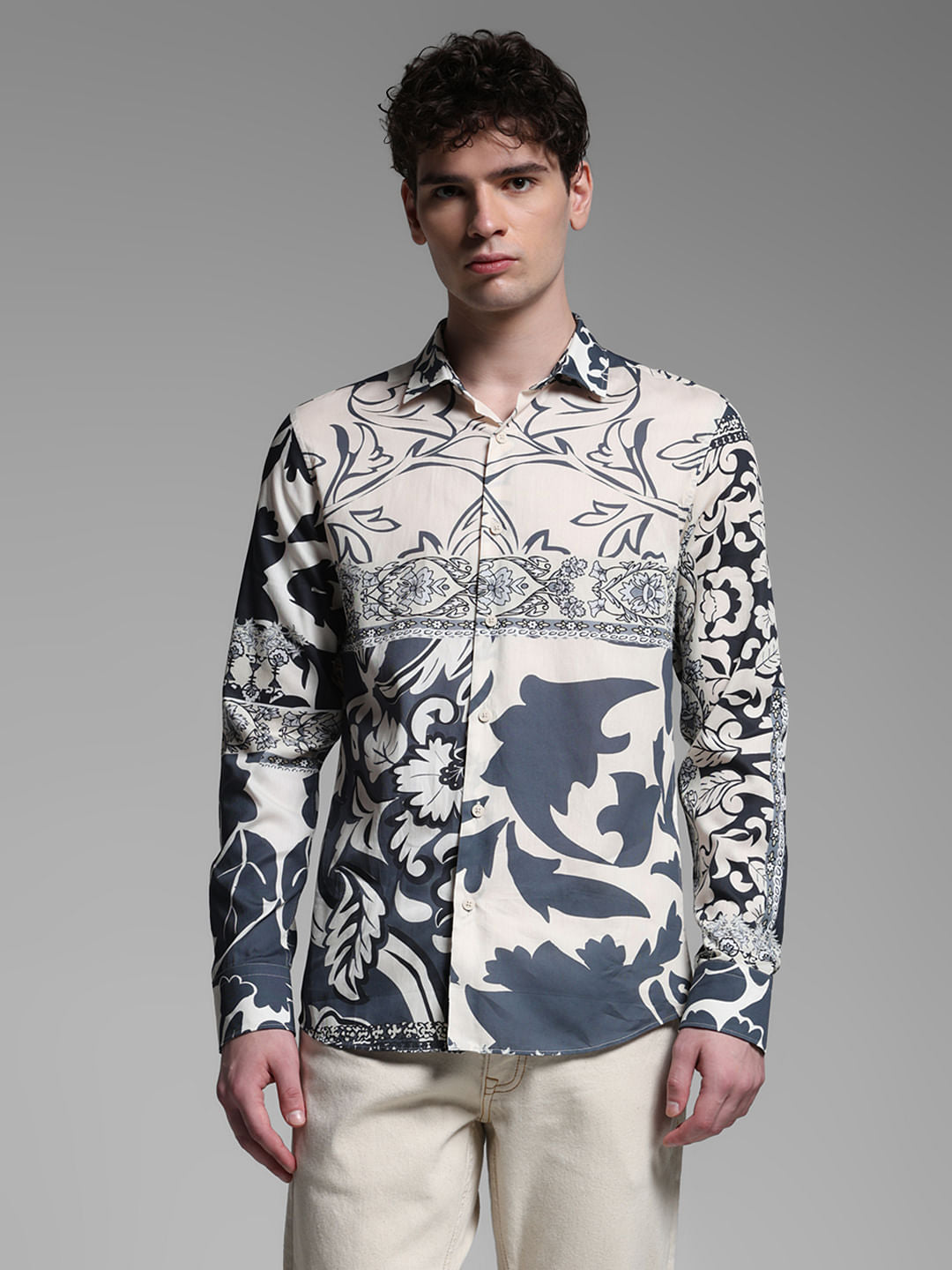 BEIGE FLORAL SHIRT