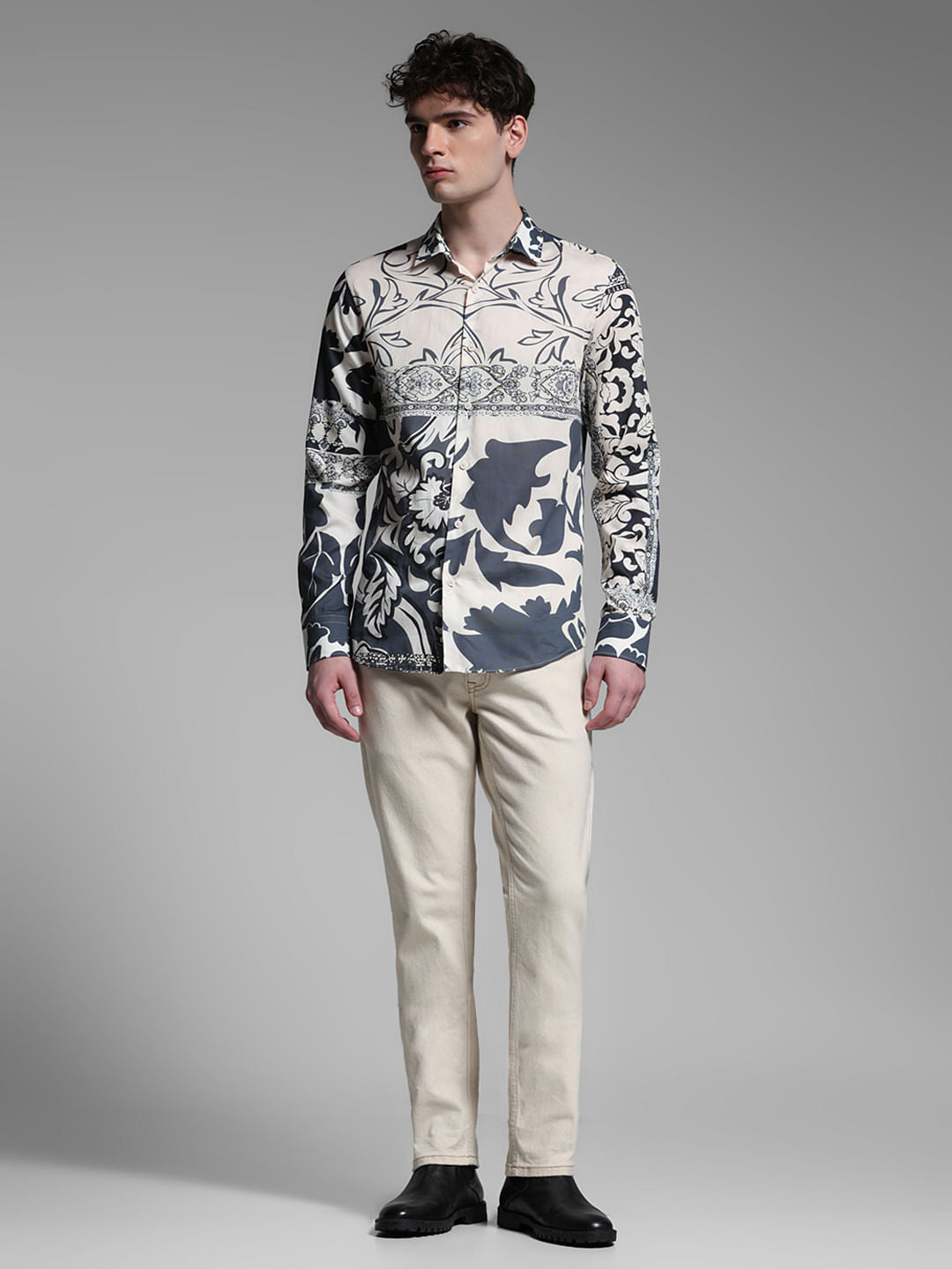 BEIGE FLORAL SHIRT