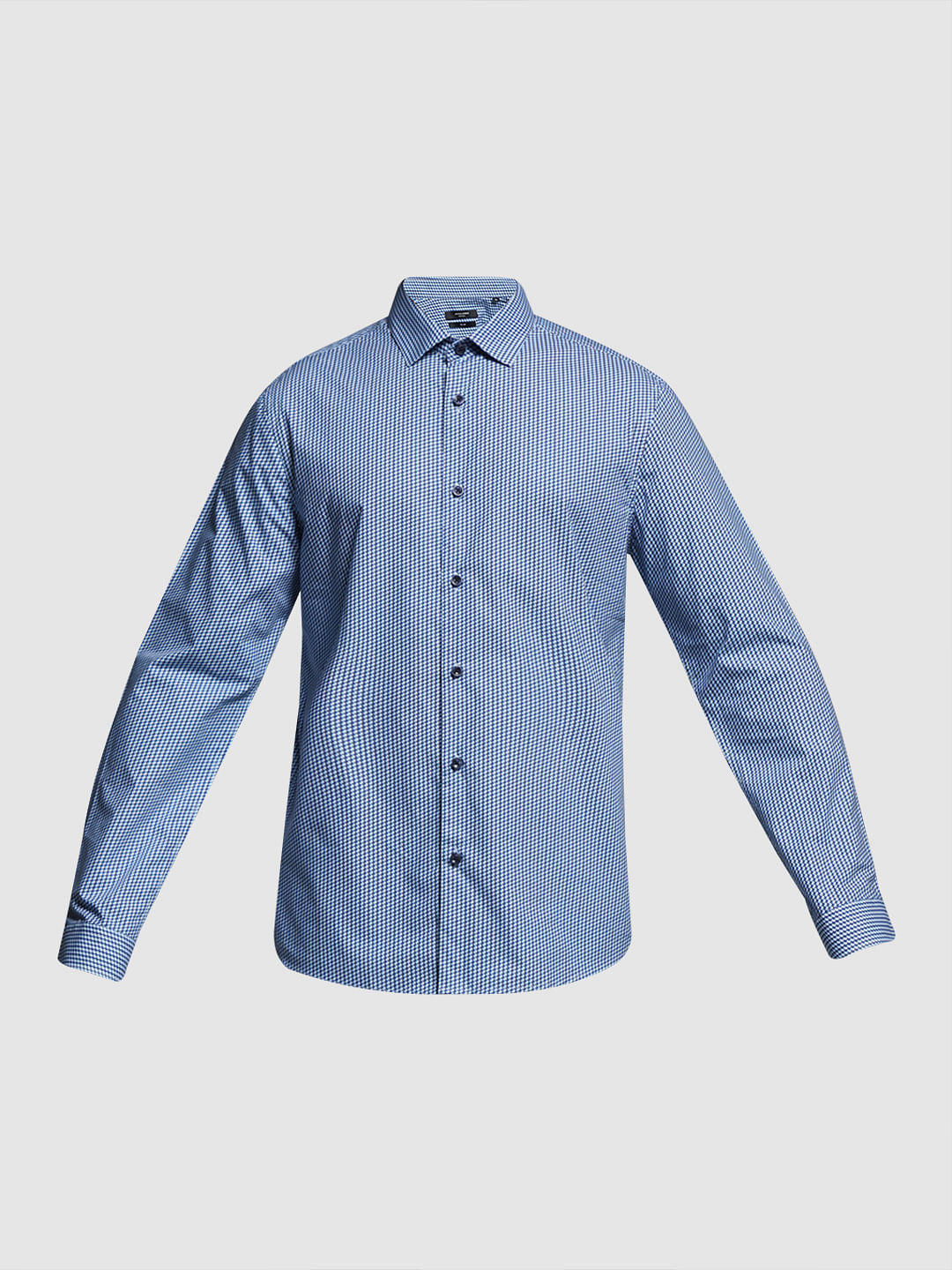 Blue Dobby Full Sleeves Shirt