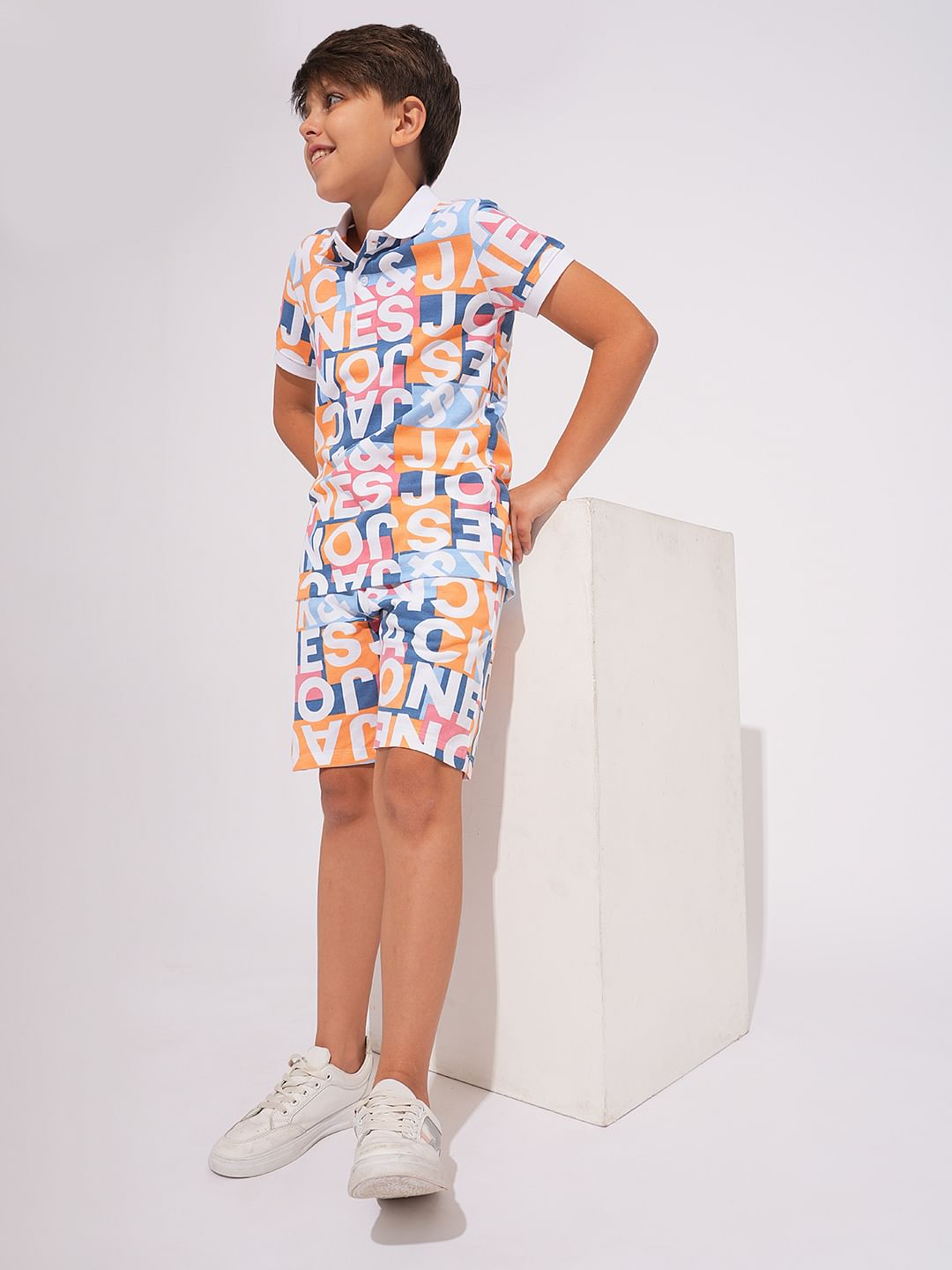 Boys Multi-Colour Printed Co-ord Set Shorts