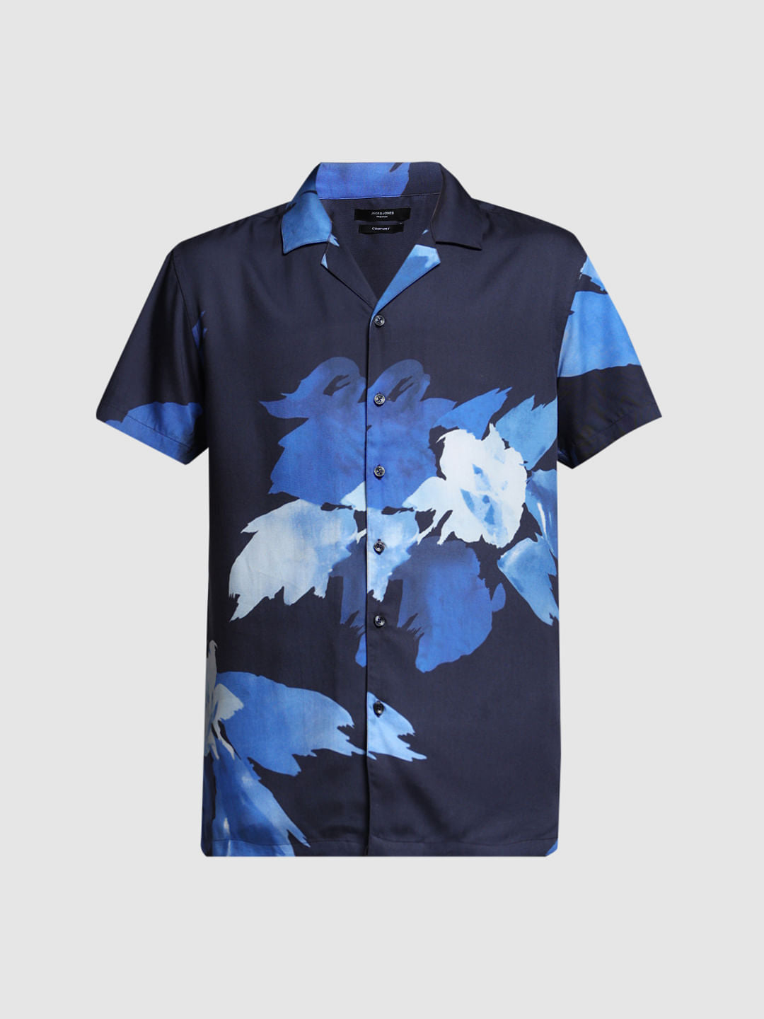 BLUE FLORAL TENCEL SHIRT