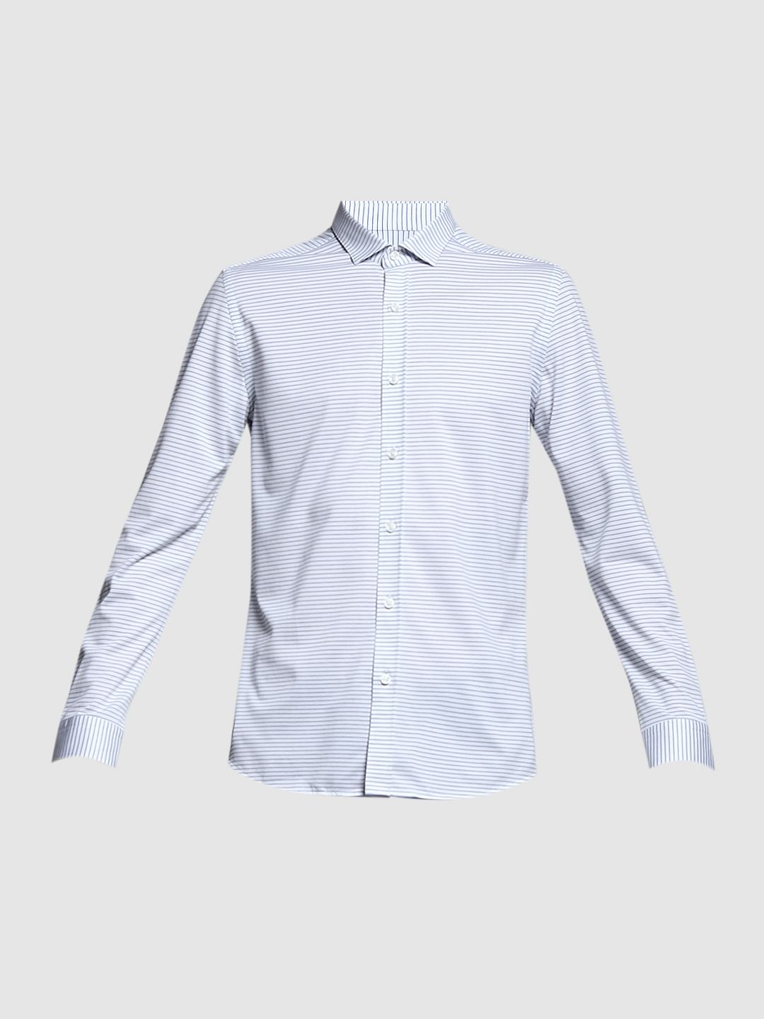 White Striped Full Sleeves Shirt