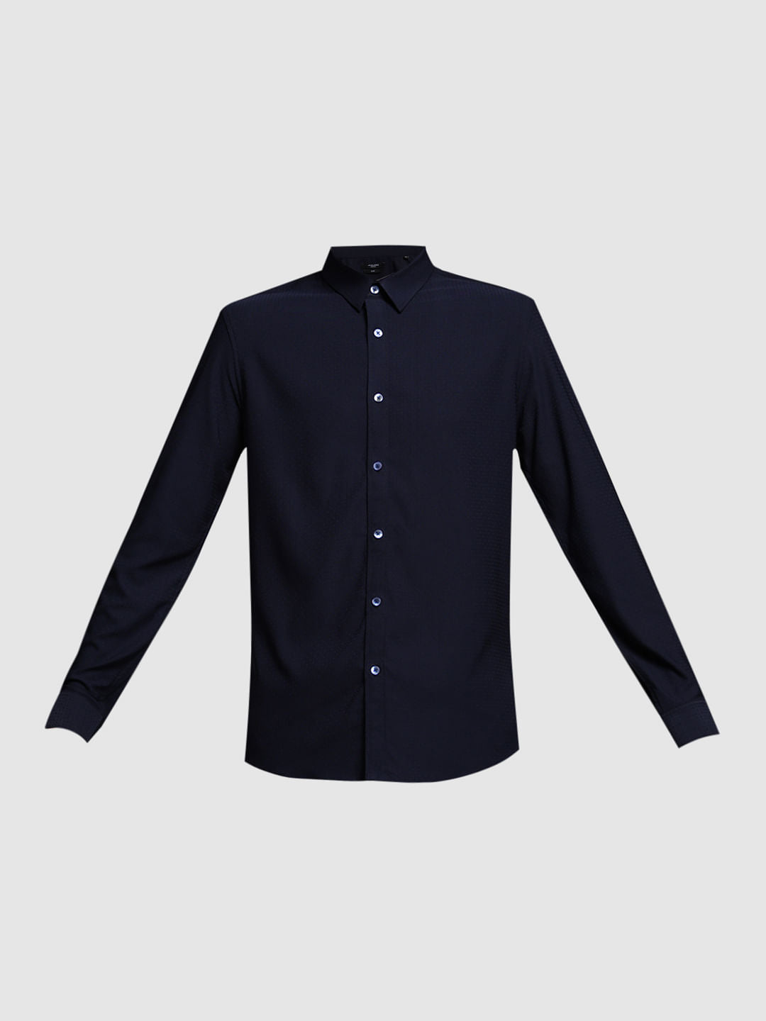 Dark Blue Dobby Full Sleeves Shirt