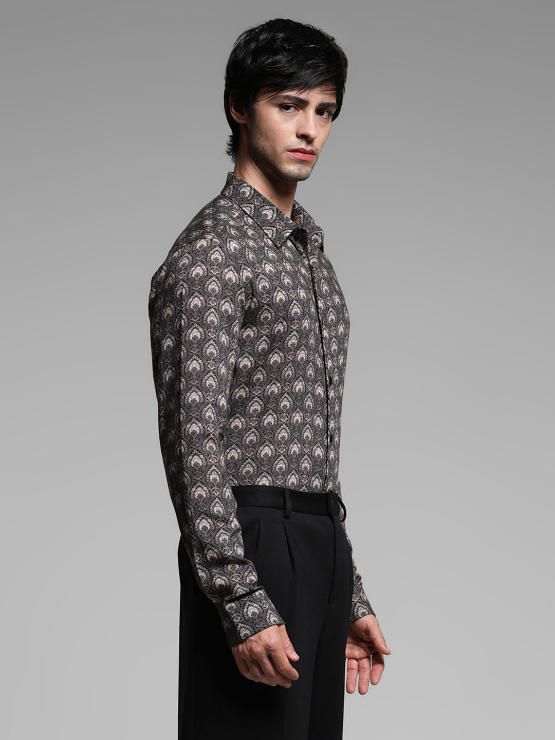 Black Abstract Print Shirt