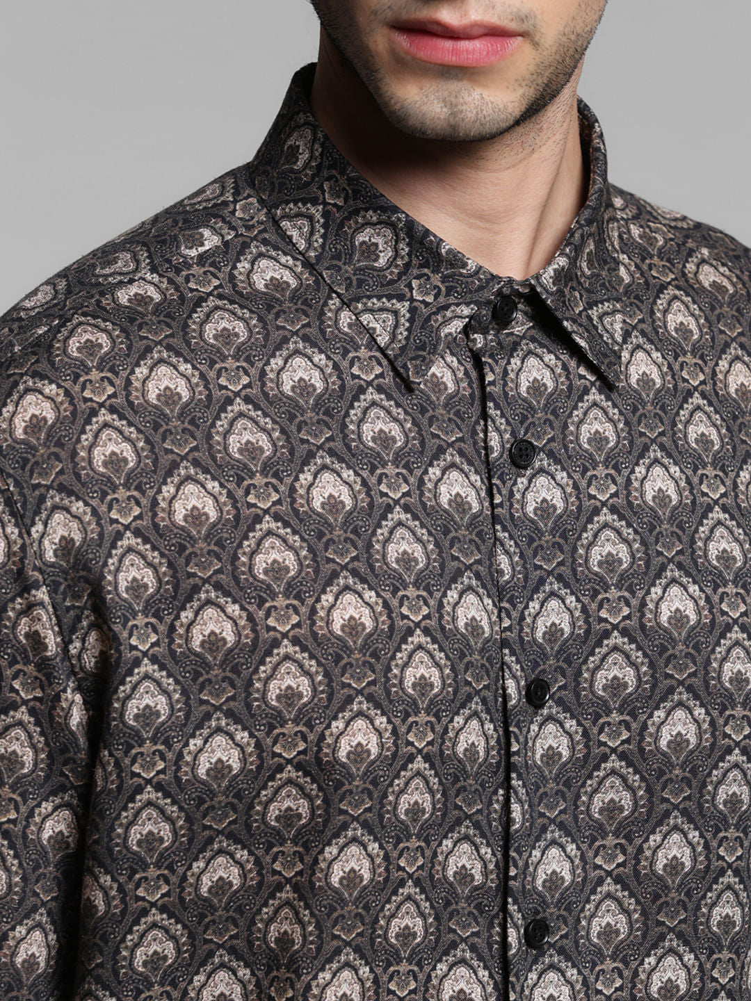 Black Abstract Print Shirt