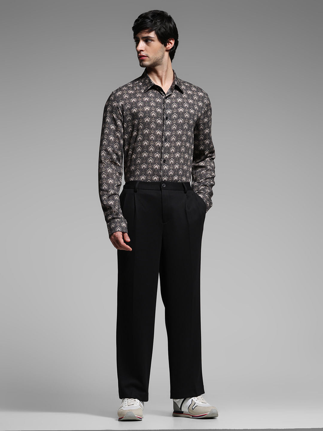 Black Abstract Print Shirt