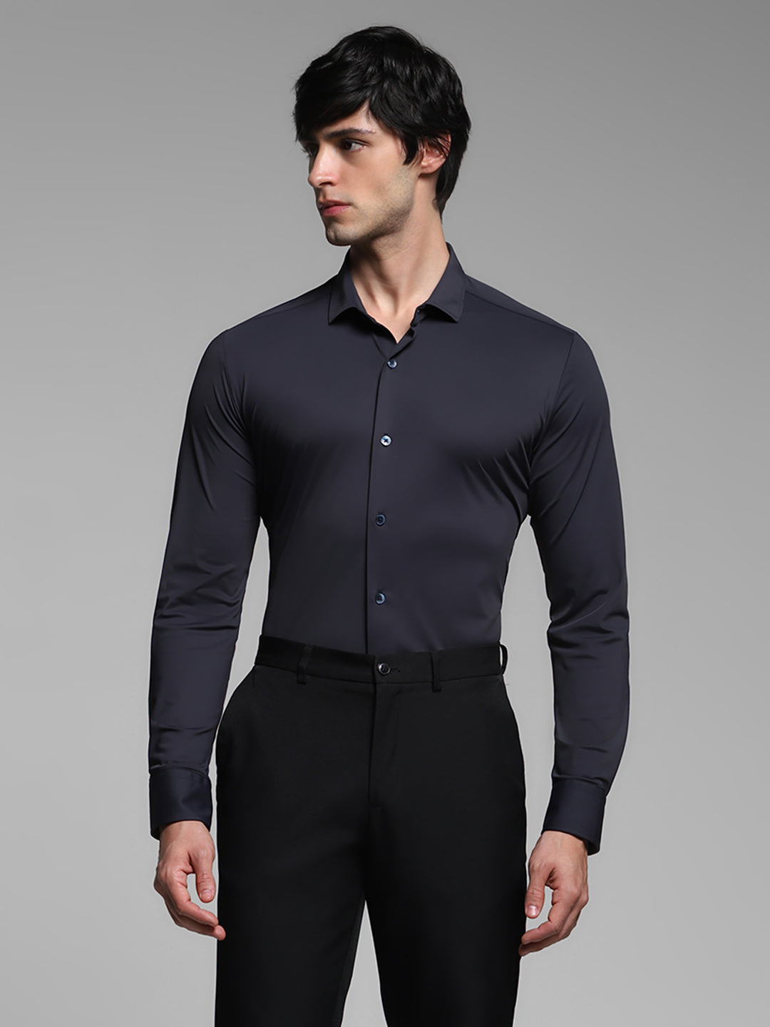 Navy Blue Slim Fit Shirt