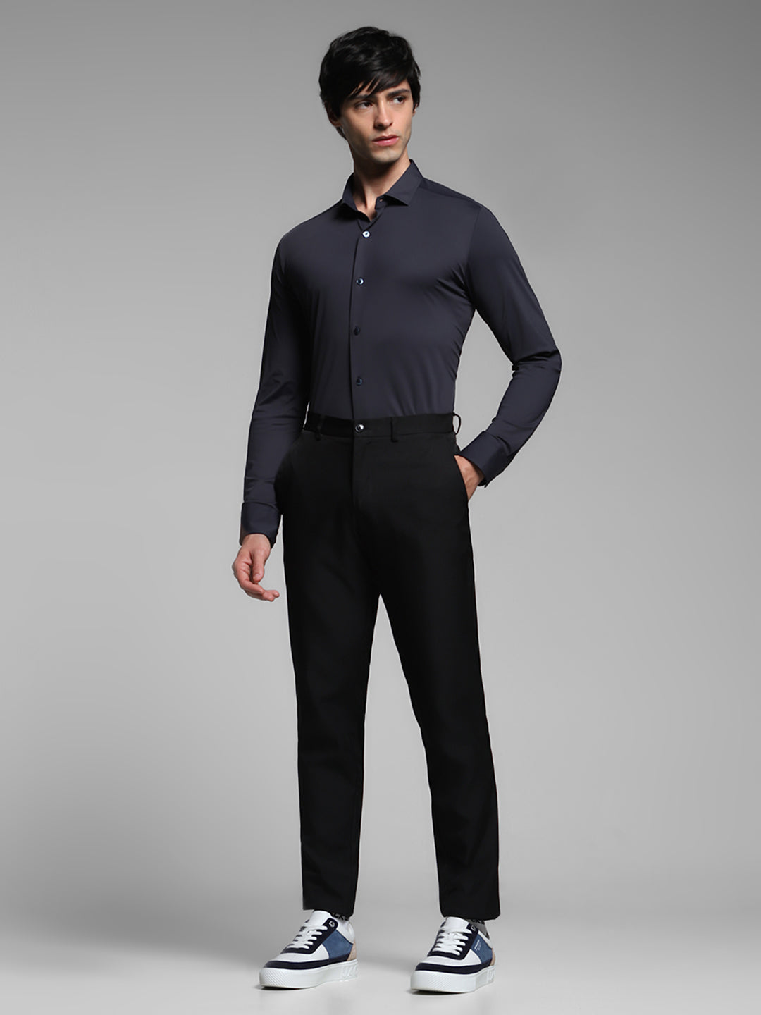 Navy Blue Slim Fit Shirt