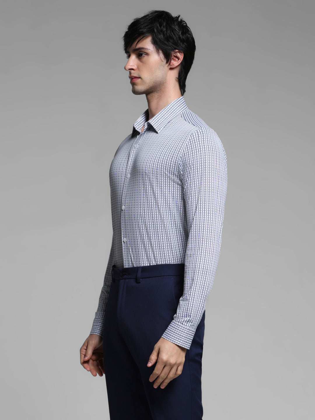 White Printed Knitted Shirt