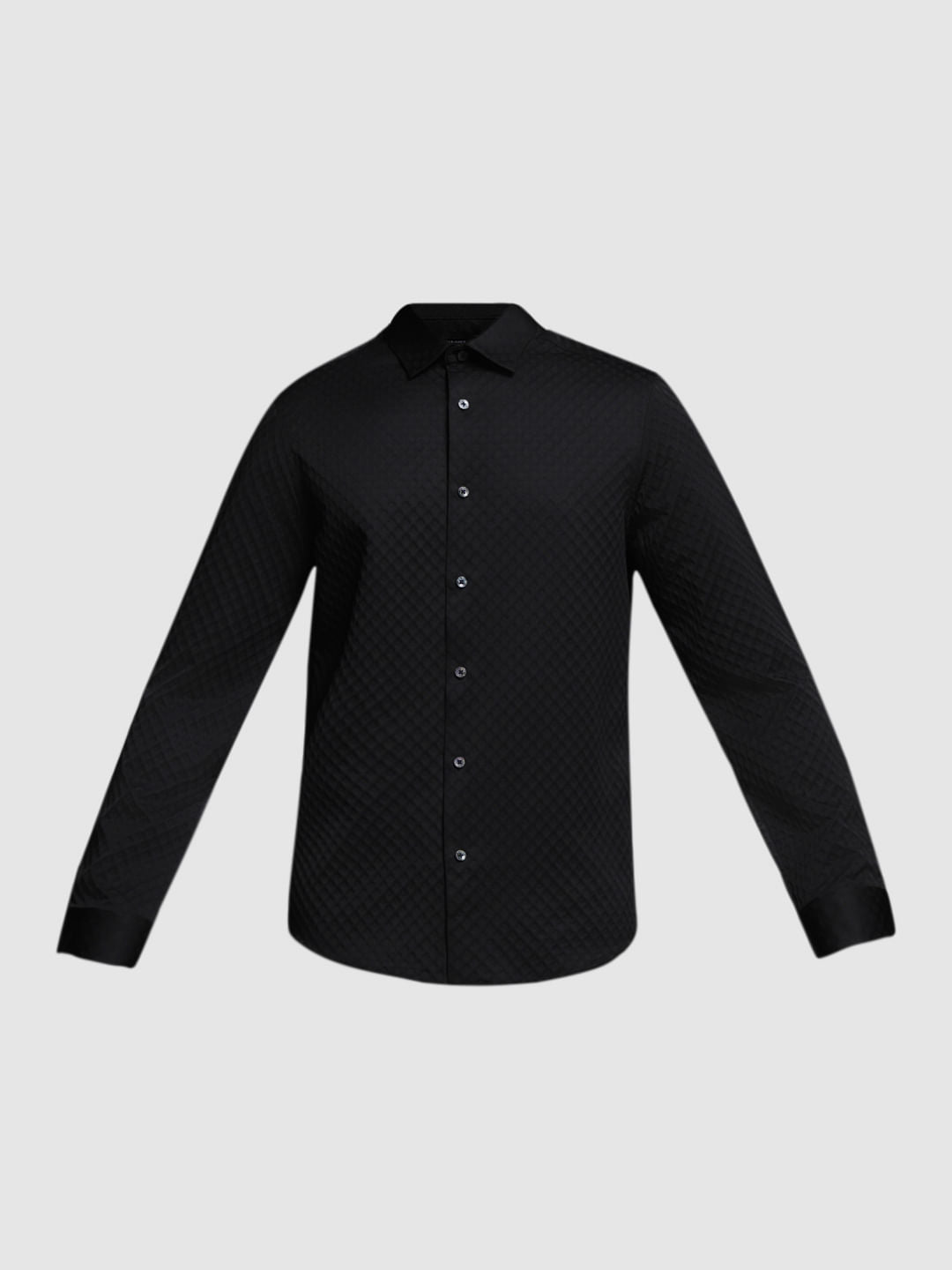 Black Dobby Full Sleeves Shirt