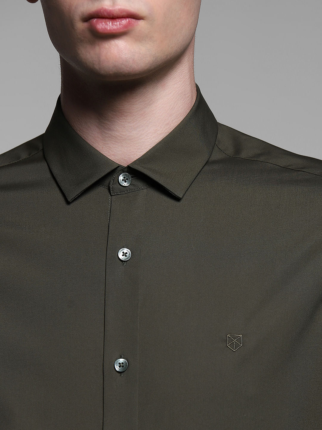 Dark Green Poplin Full Sleeves Shirt