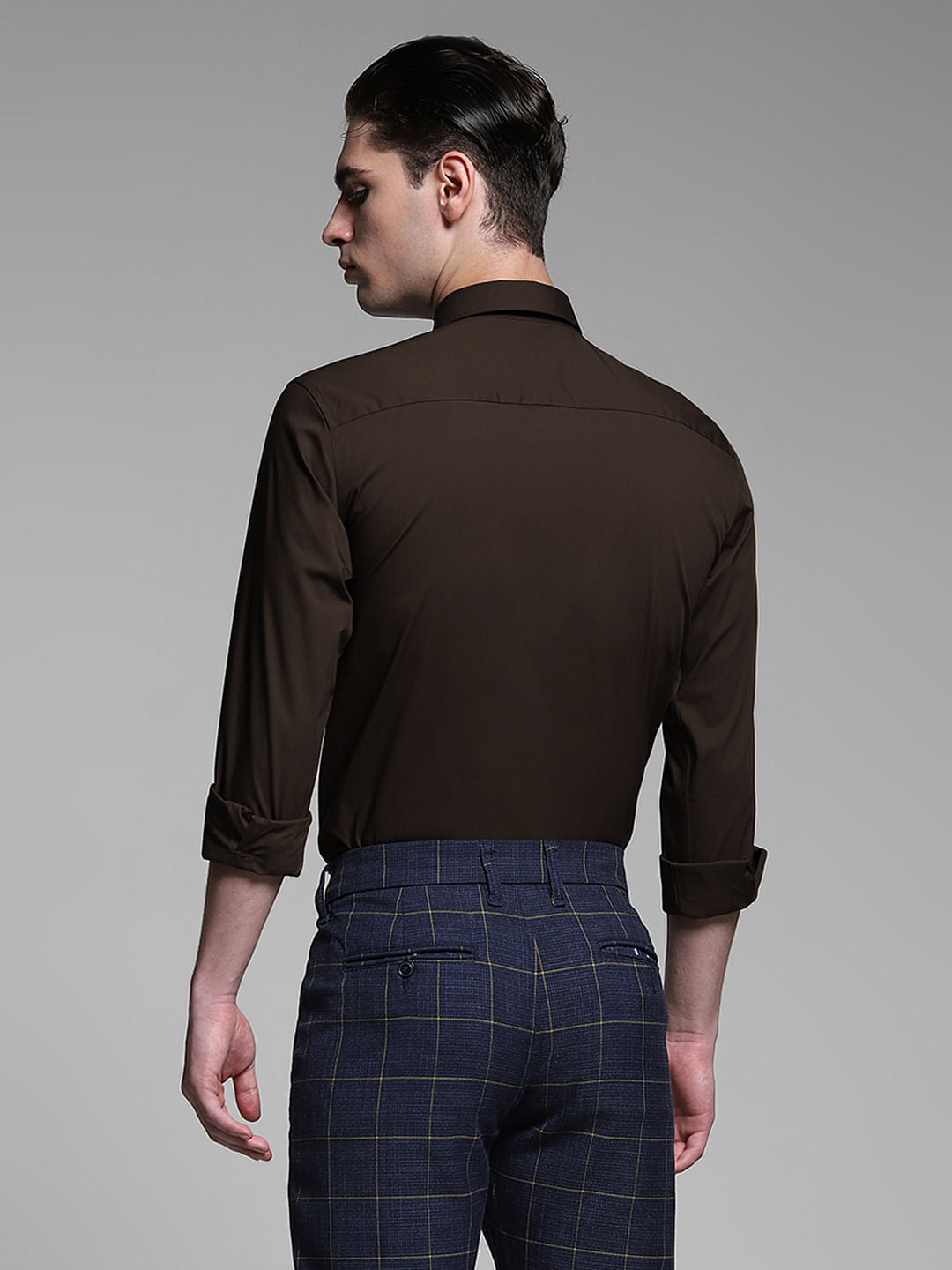Chocolate Brown Poplin Full Sleeves Shirt