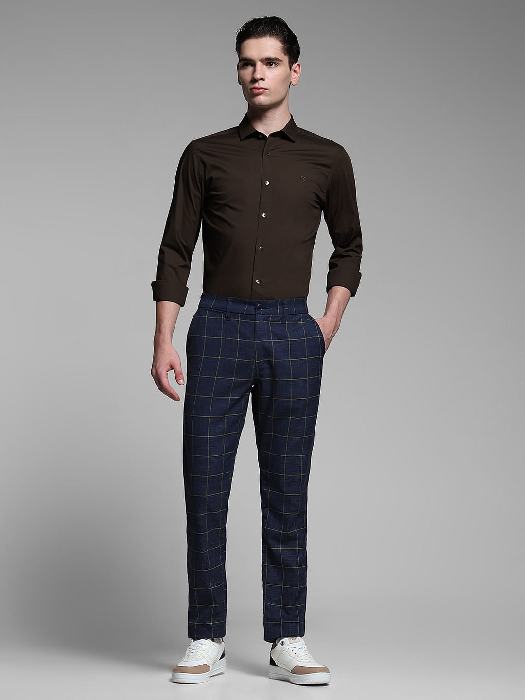 Chocolate Brown Poplin Full Sleeves Shirt