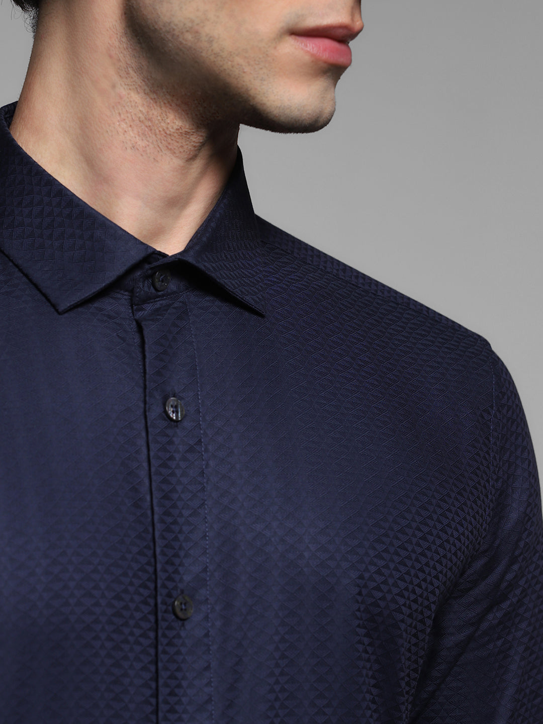 Dark Blue Dobby Formal Shirt
