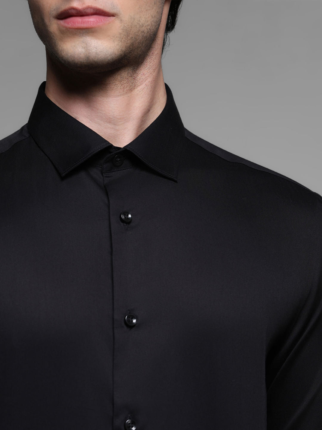 Black Cotton Formal Shirt