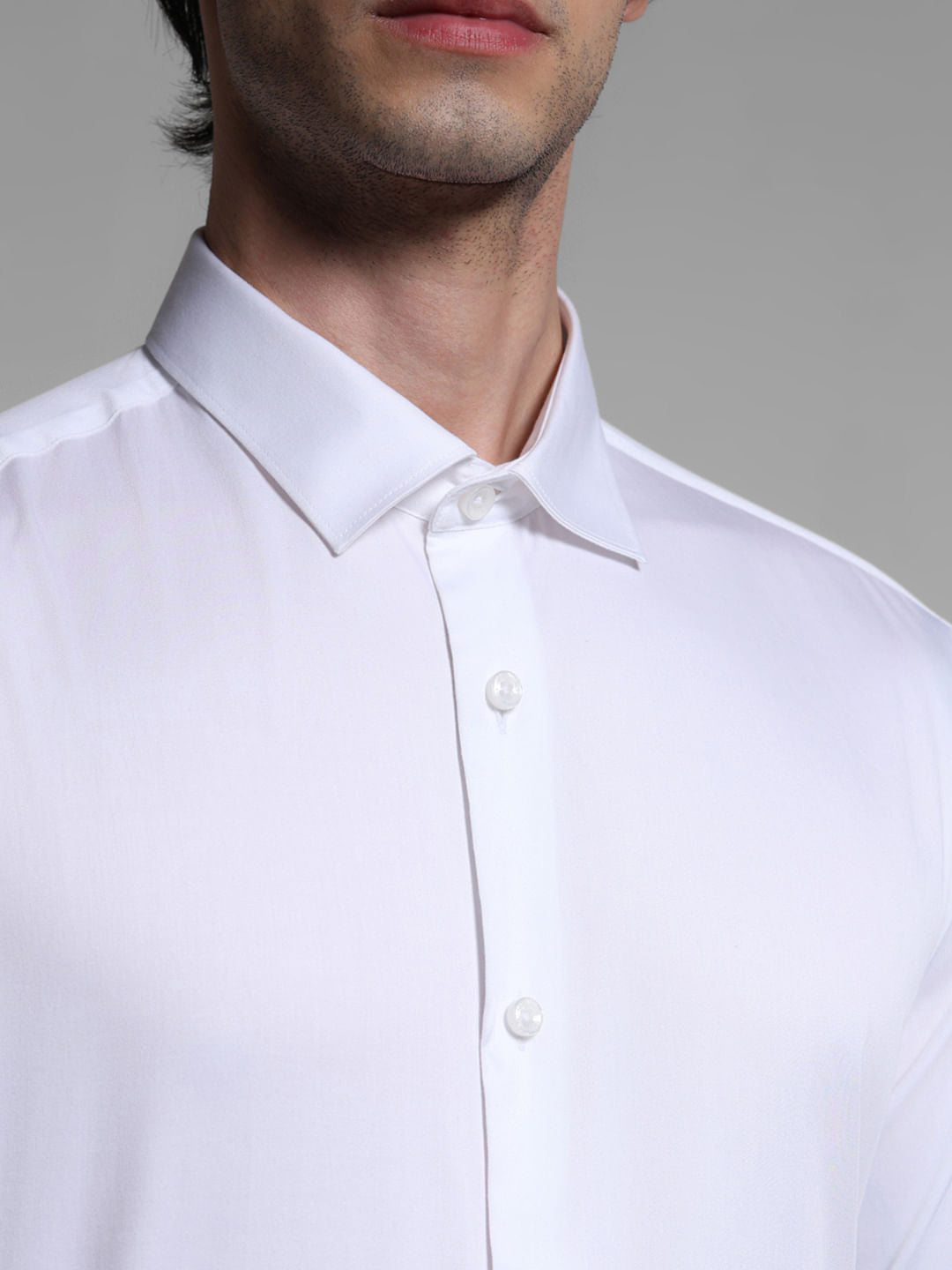 White Cotton Formal Shirt