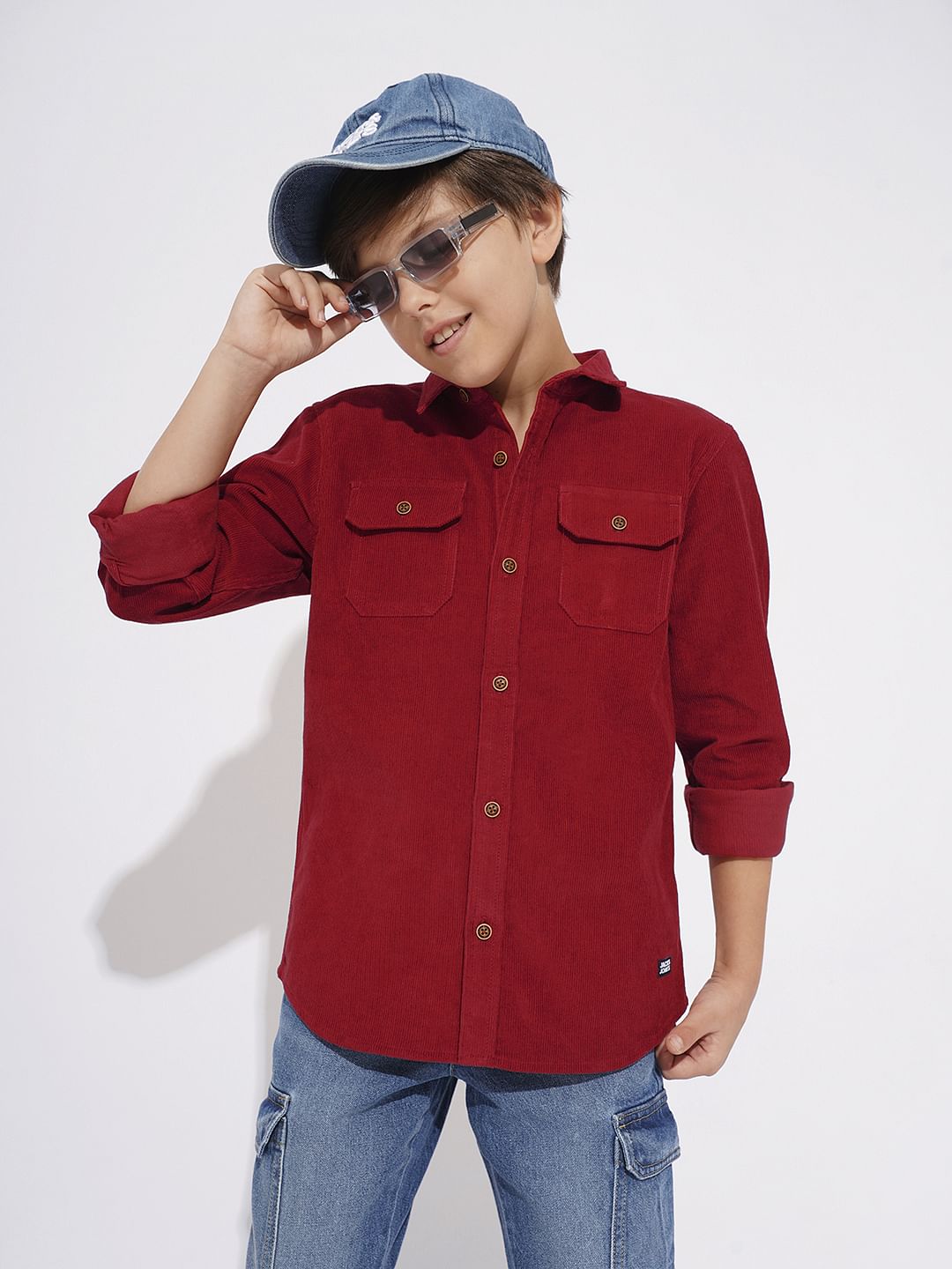Boys Red Corduroy Shirt