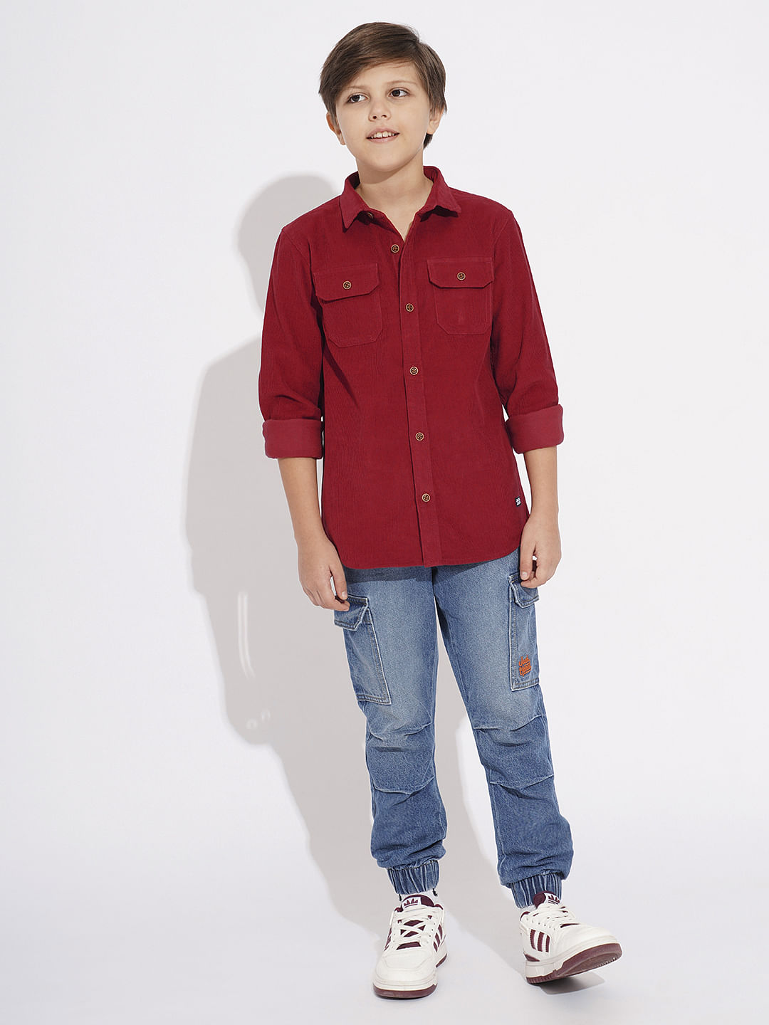 Boys Red Corduroy Shirt