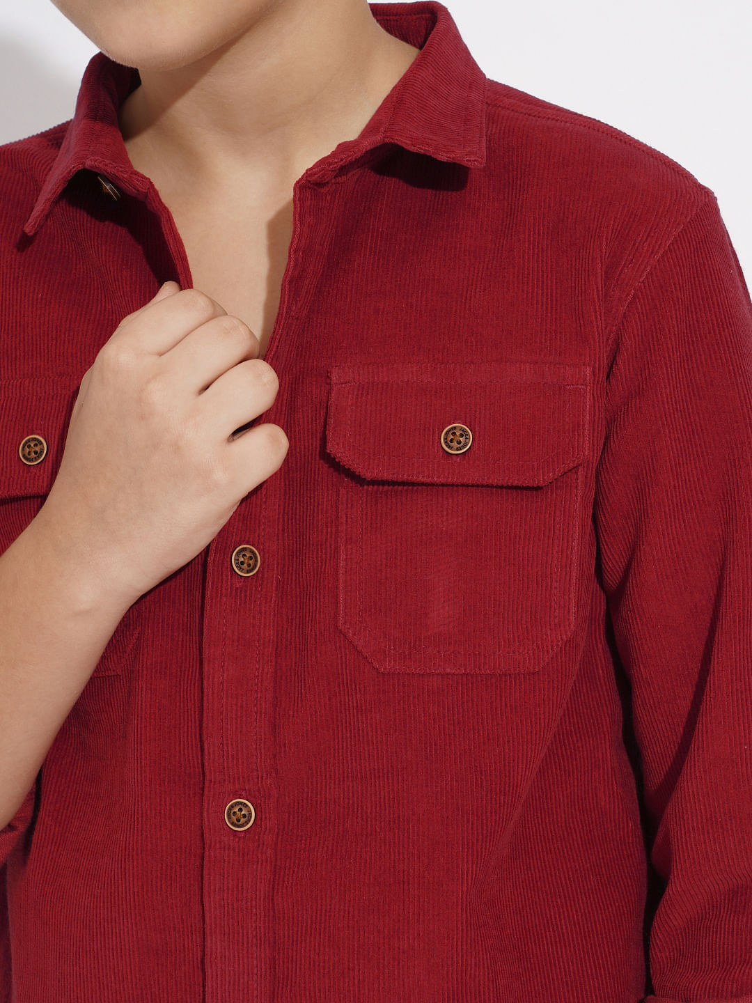 Boys Red Corduroy Shirt