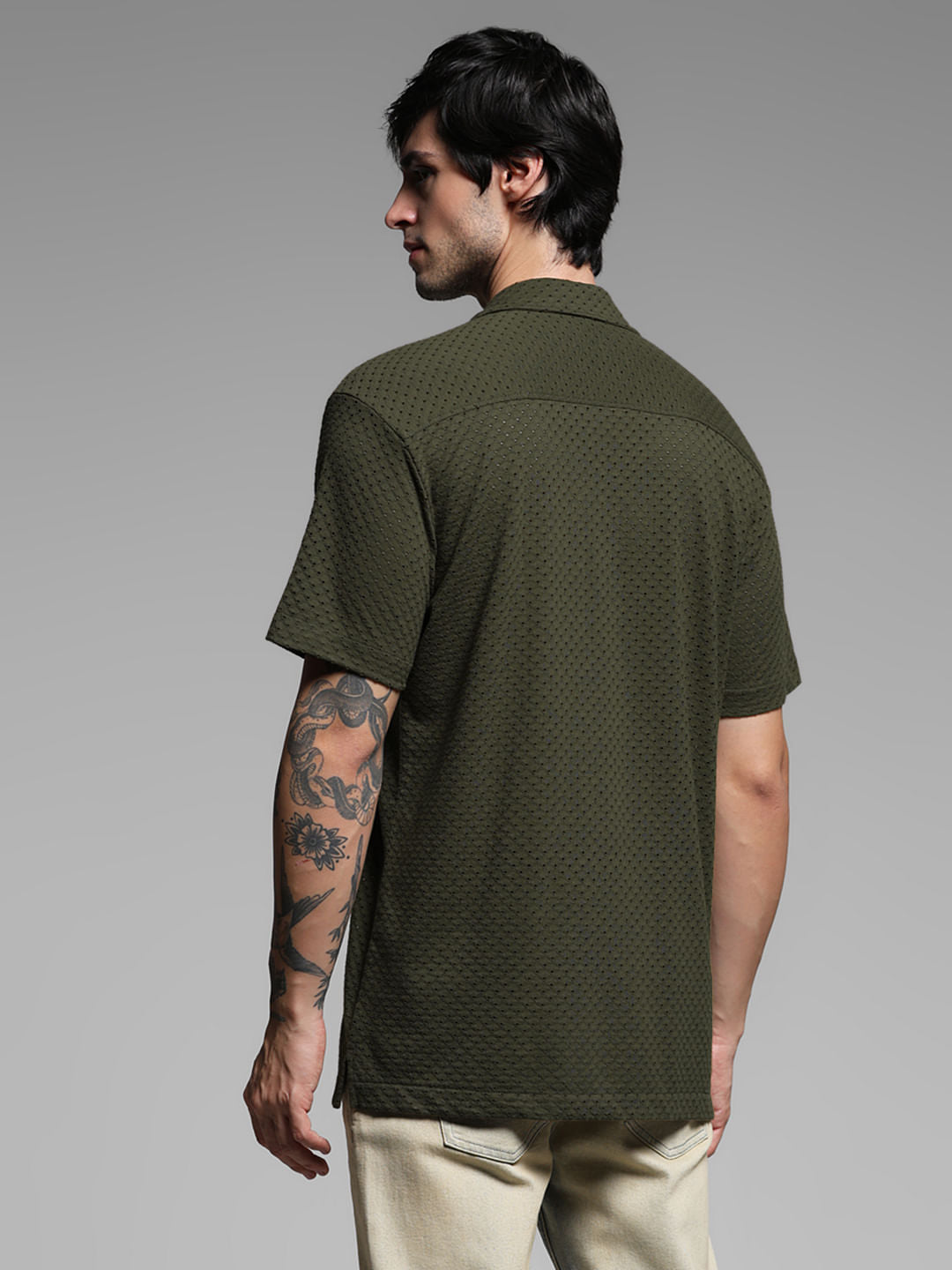 Green Resort Collar Shirt