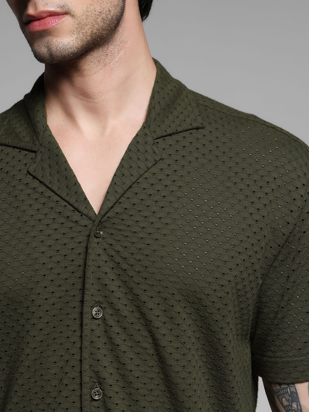 Green Resort Collar Shirt