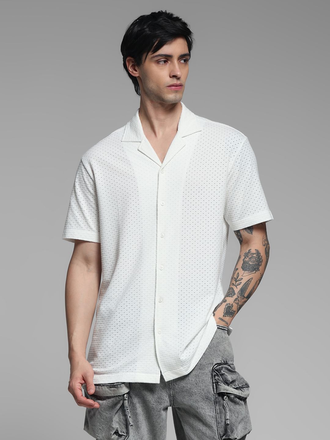 White Resort Collar Shirt