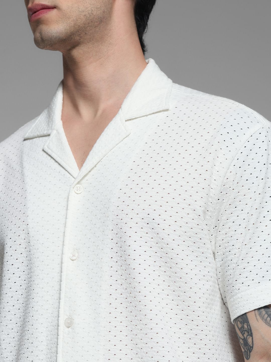 White Resort Collar Shirt