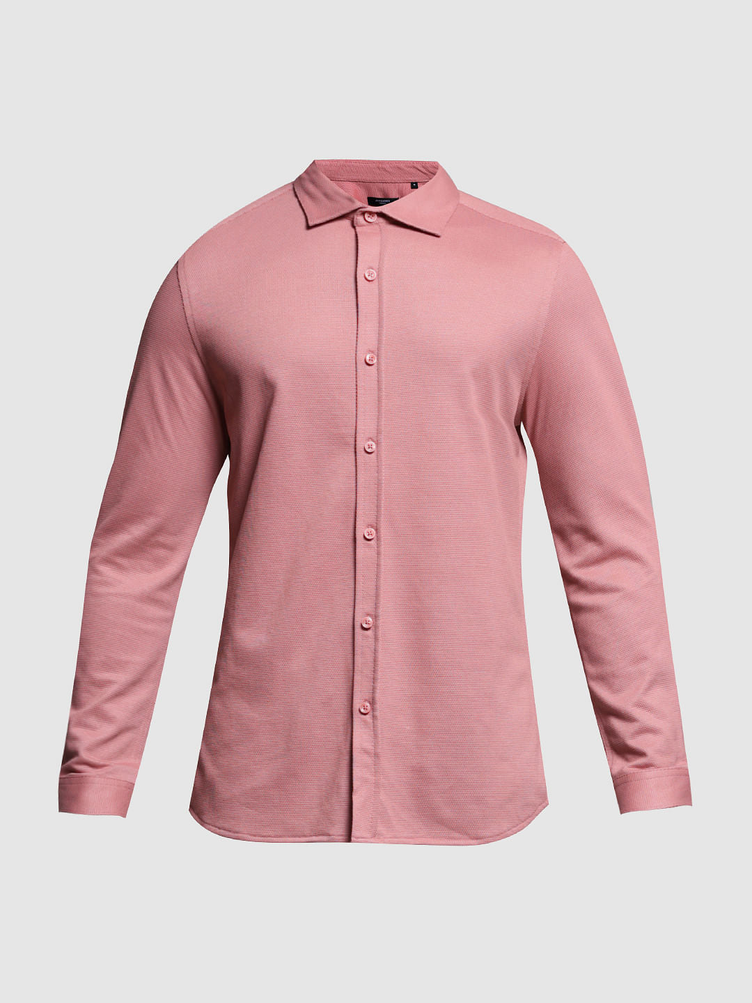 Pink Knitted Full Sleeves Shirt