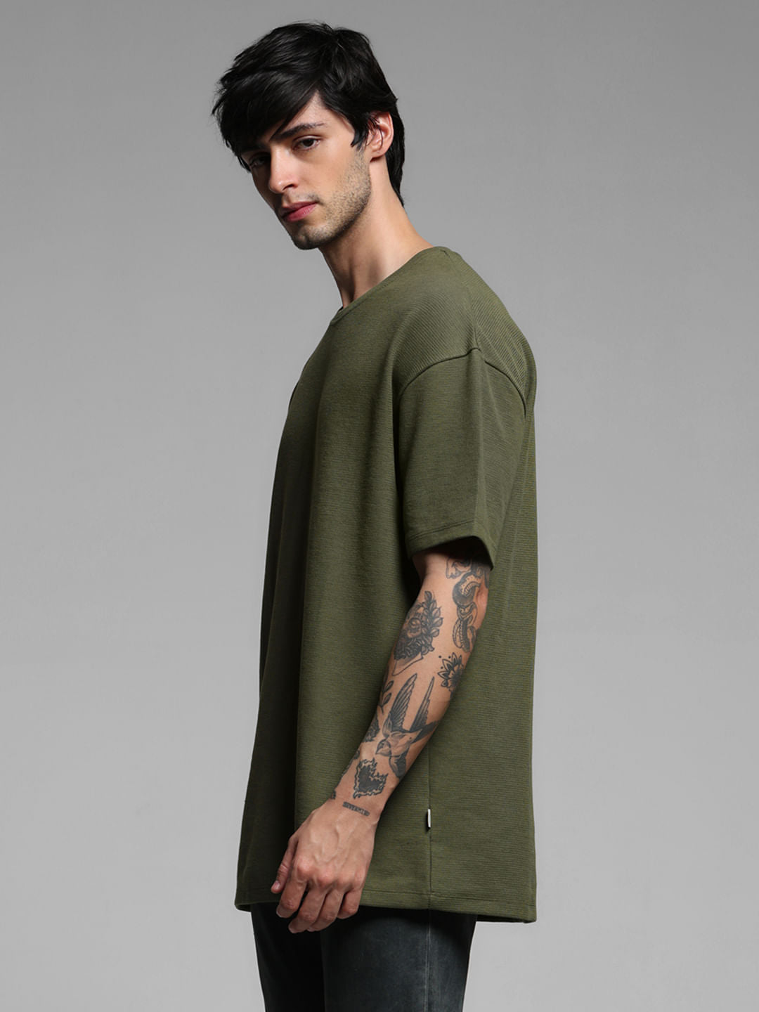 GREEN OVERSIZED COTTON T-SHIRT
