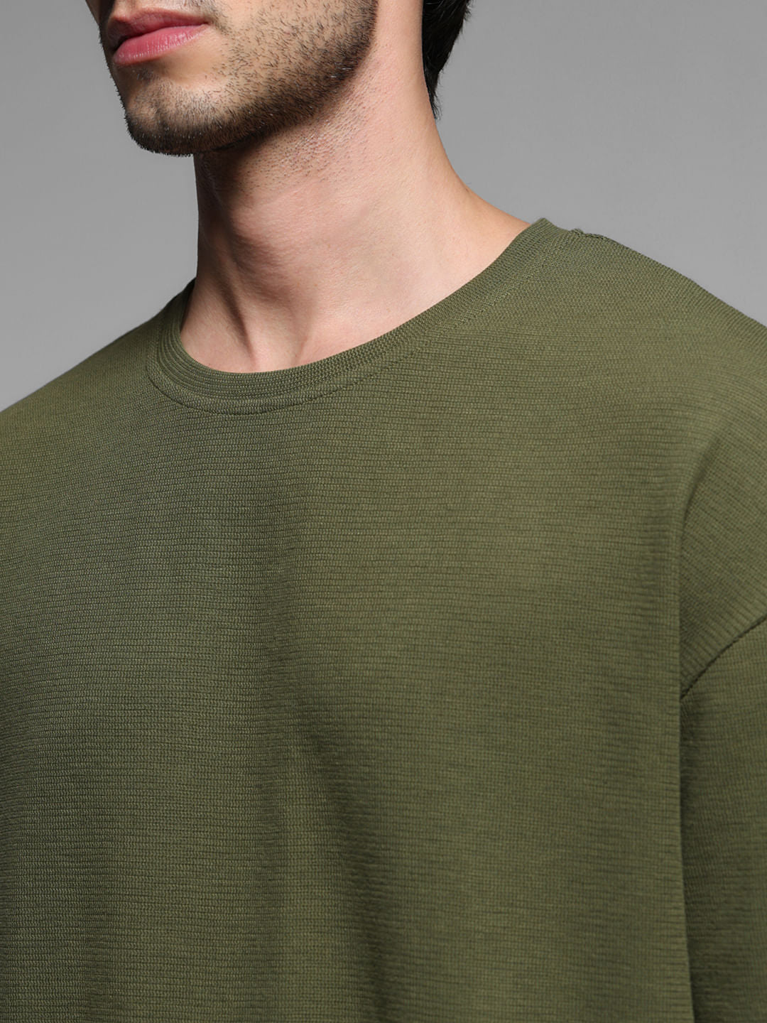 GREEN OVERSIZED COTTON T-SHIRT